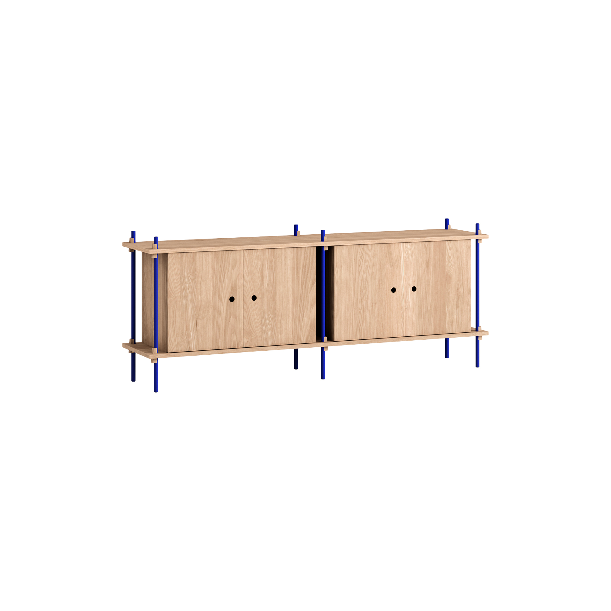 MOEBE - Shelving Sideboard, oak/deep blue