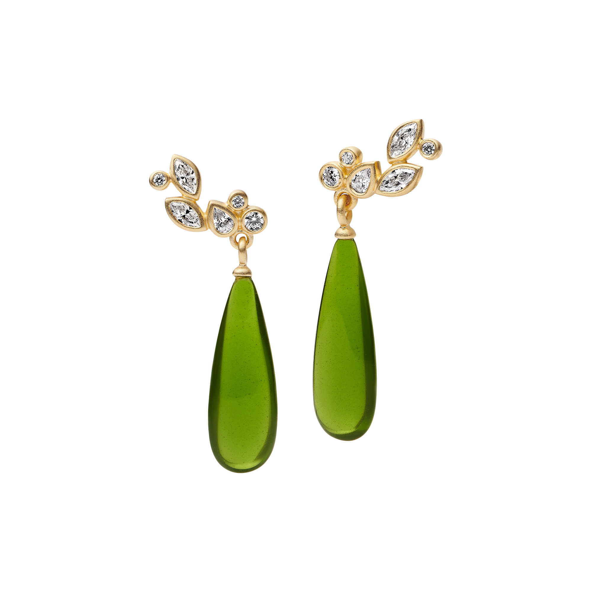 Julie Sandlau - Treasure Drop Earrings, gold/moss green