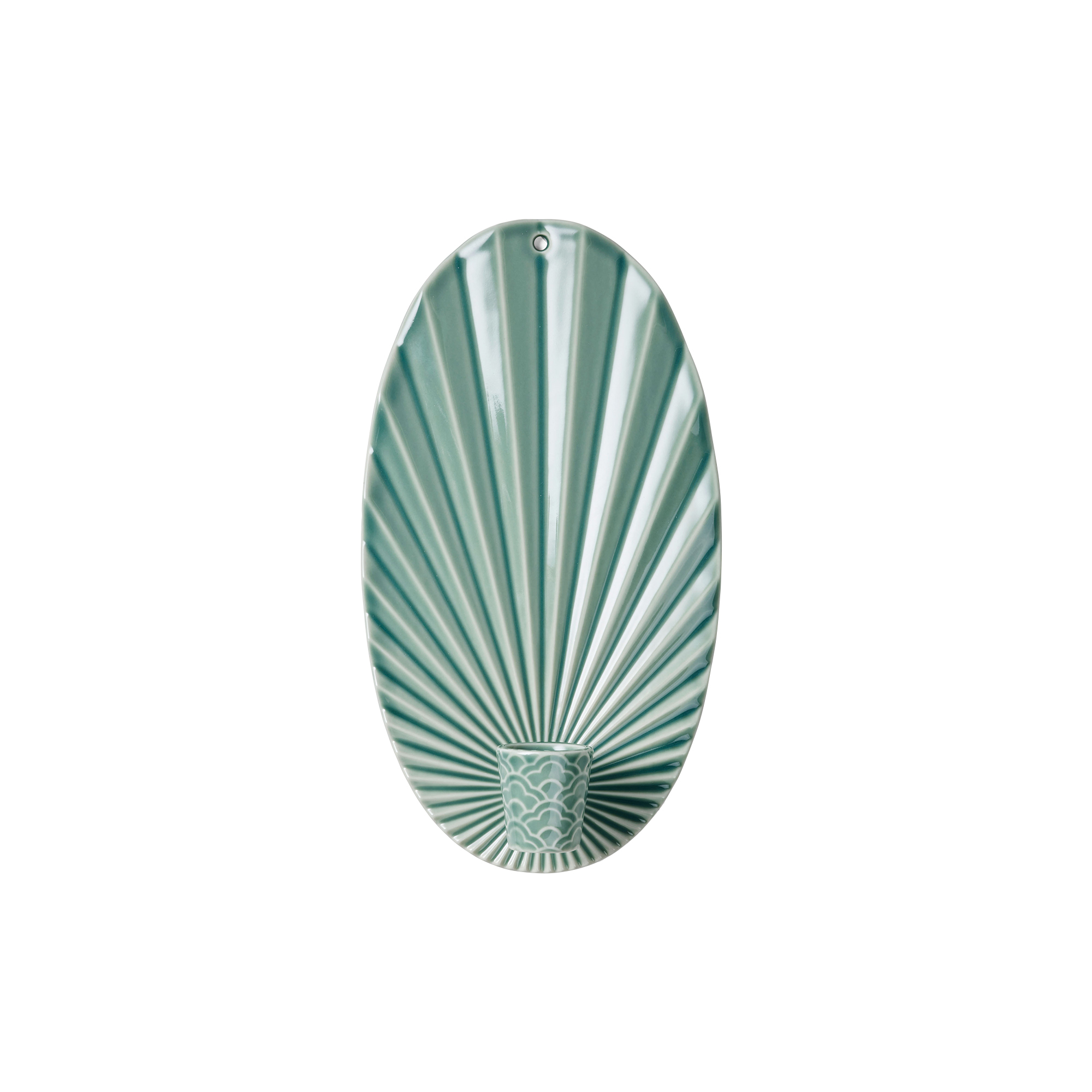 Dottir Nordic Design - Pipanella Waves væghængt lysestage, peacock