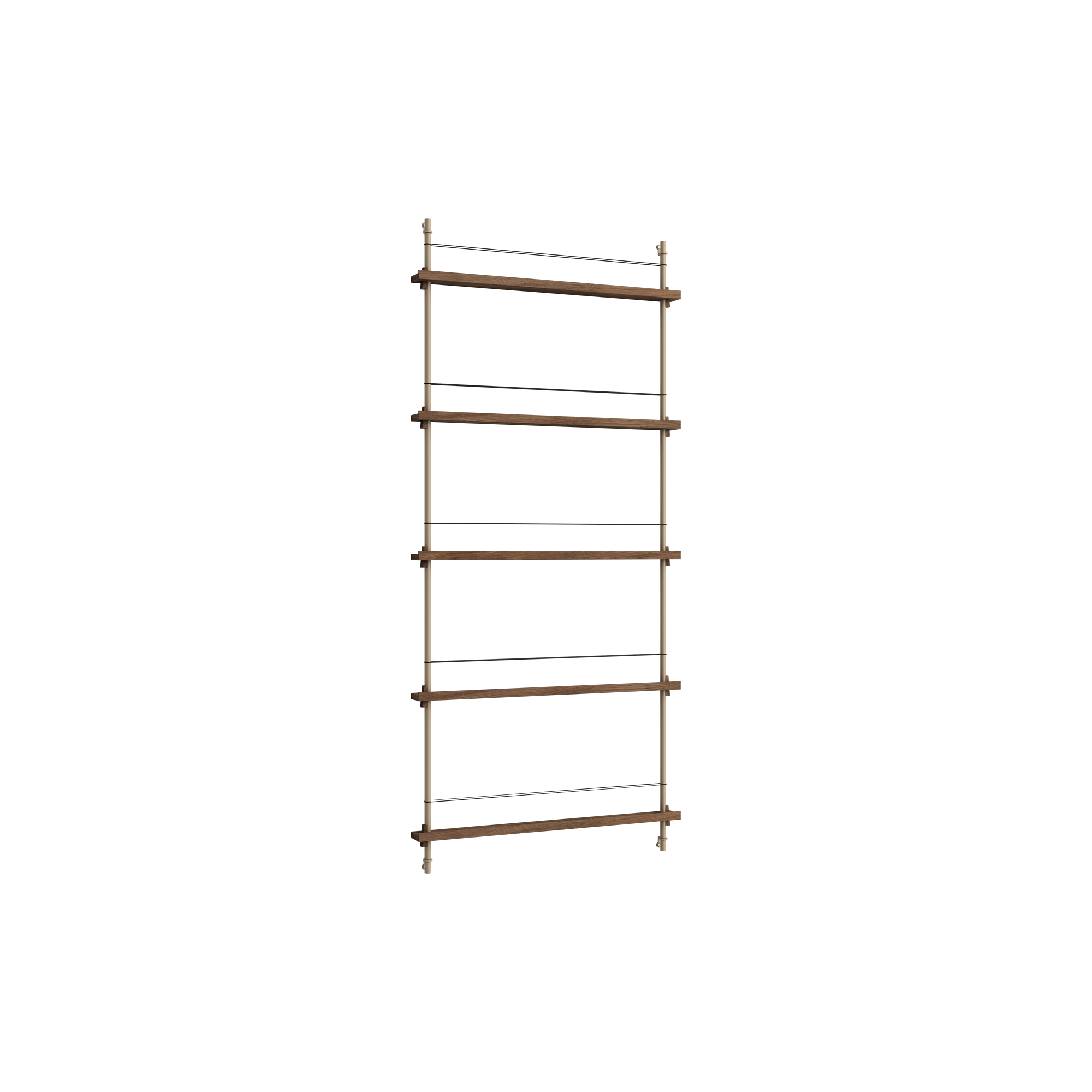 MOEBE - Magazine Shelving Tall, smoked oak/warm grey