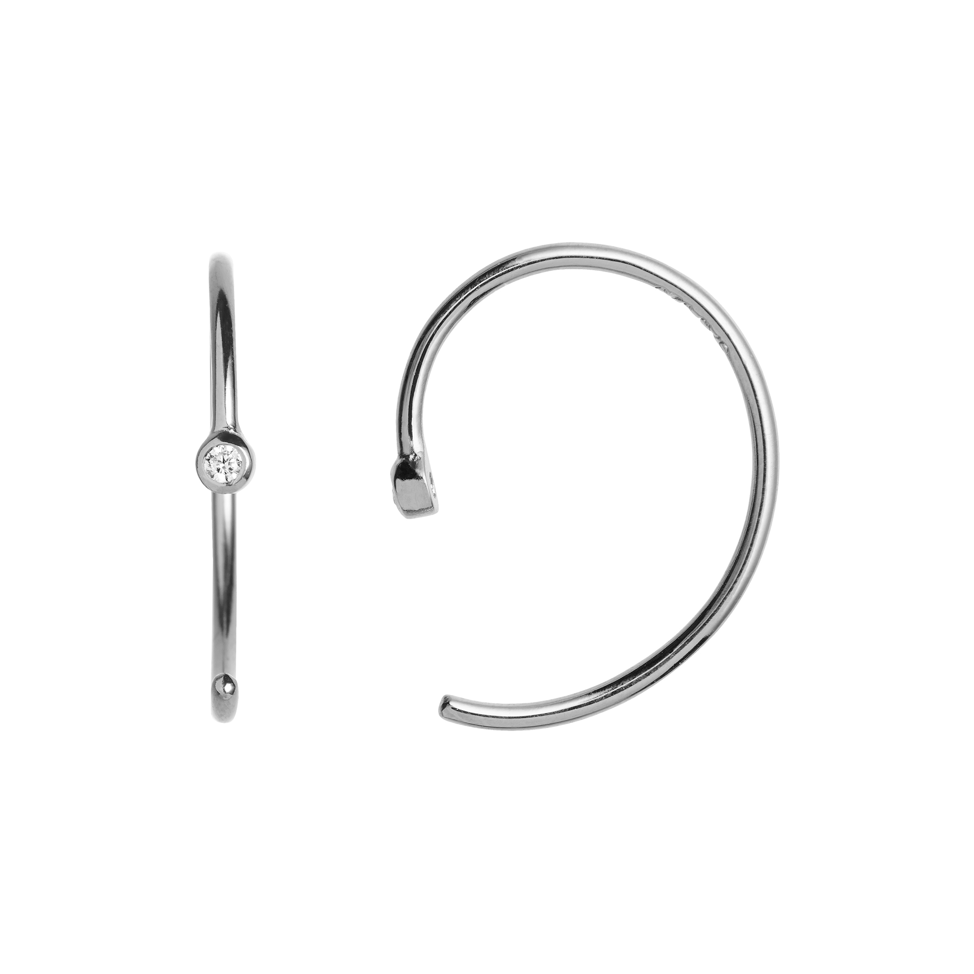 Stine A Jewelry - One Dot Open Creol Silver