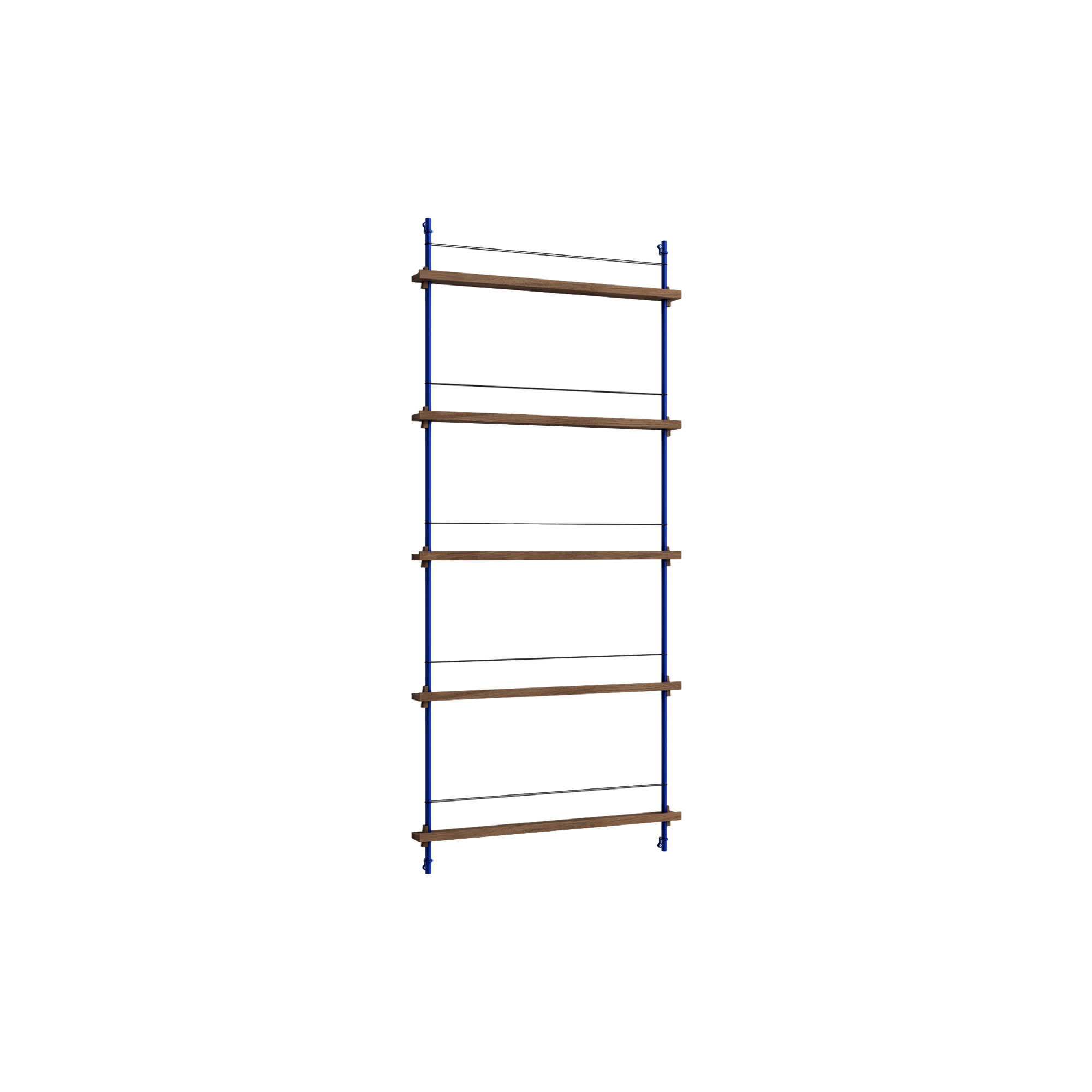 MOEBE - Magazine Shelving Tall, smoked oak/deep blue
