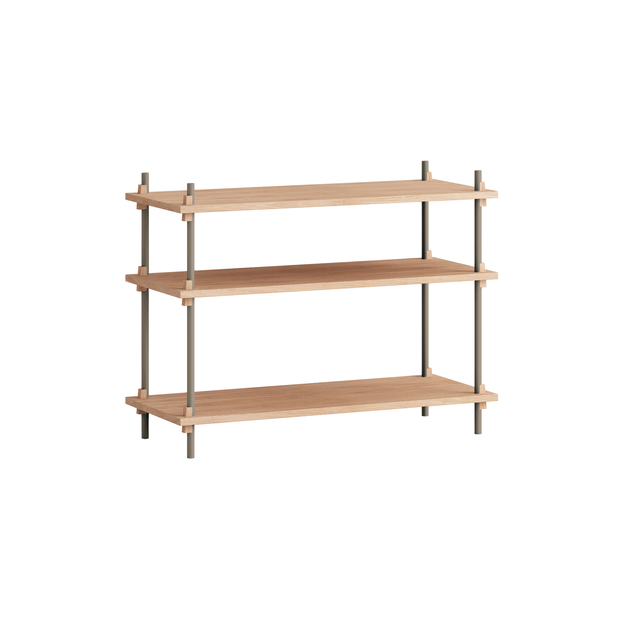 MOEBE - Shelving Classic Low, oak/warm grey