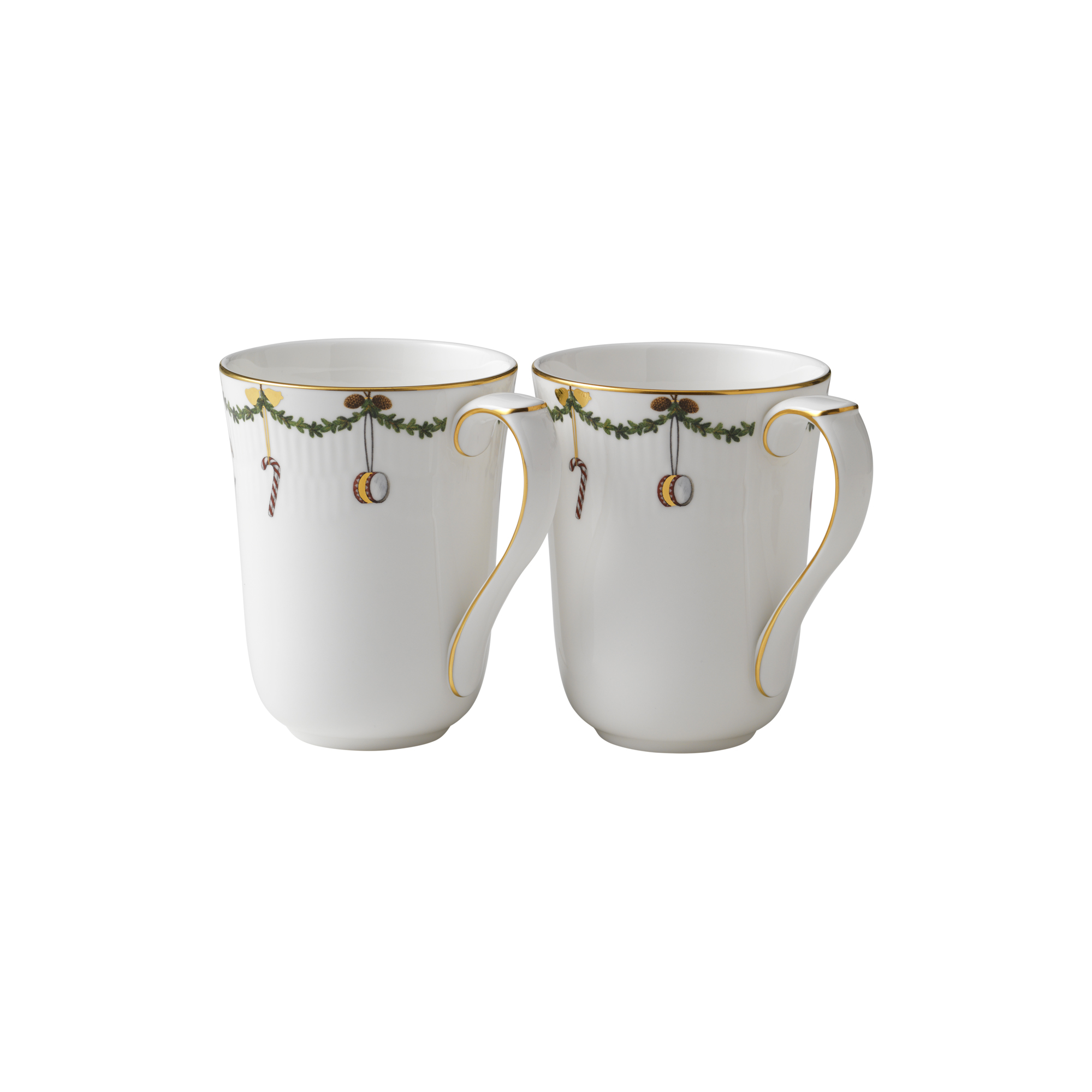 Royal Copenhagen - Stjerne Riflet Jul krus 36 cl, 2 stk.