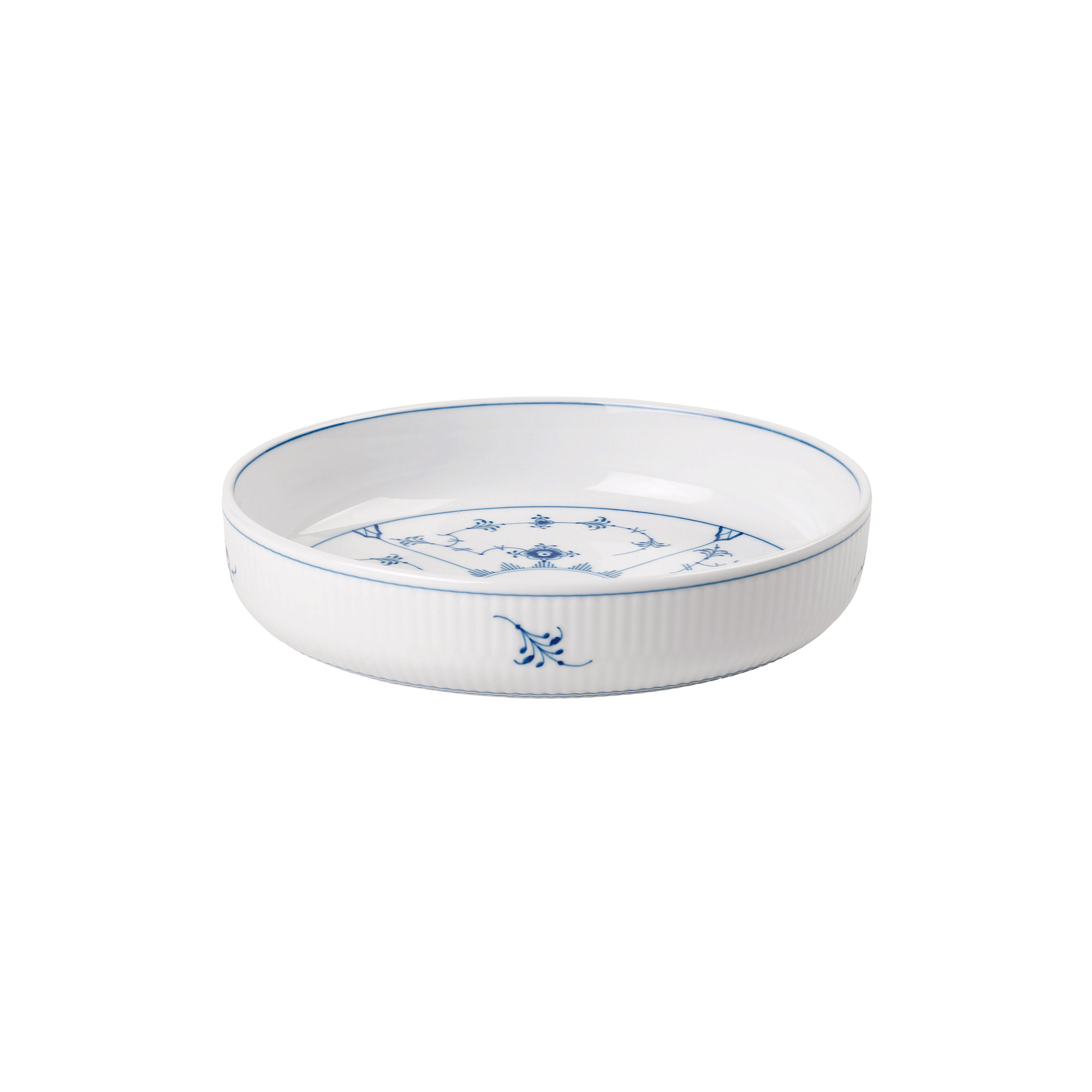 Royal Copenhagen - Musselmalet Riflet rundt ovnfast fad Ø 18,5 cm