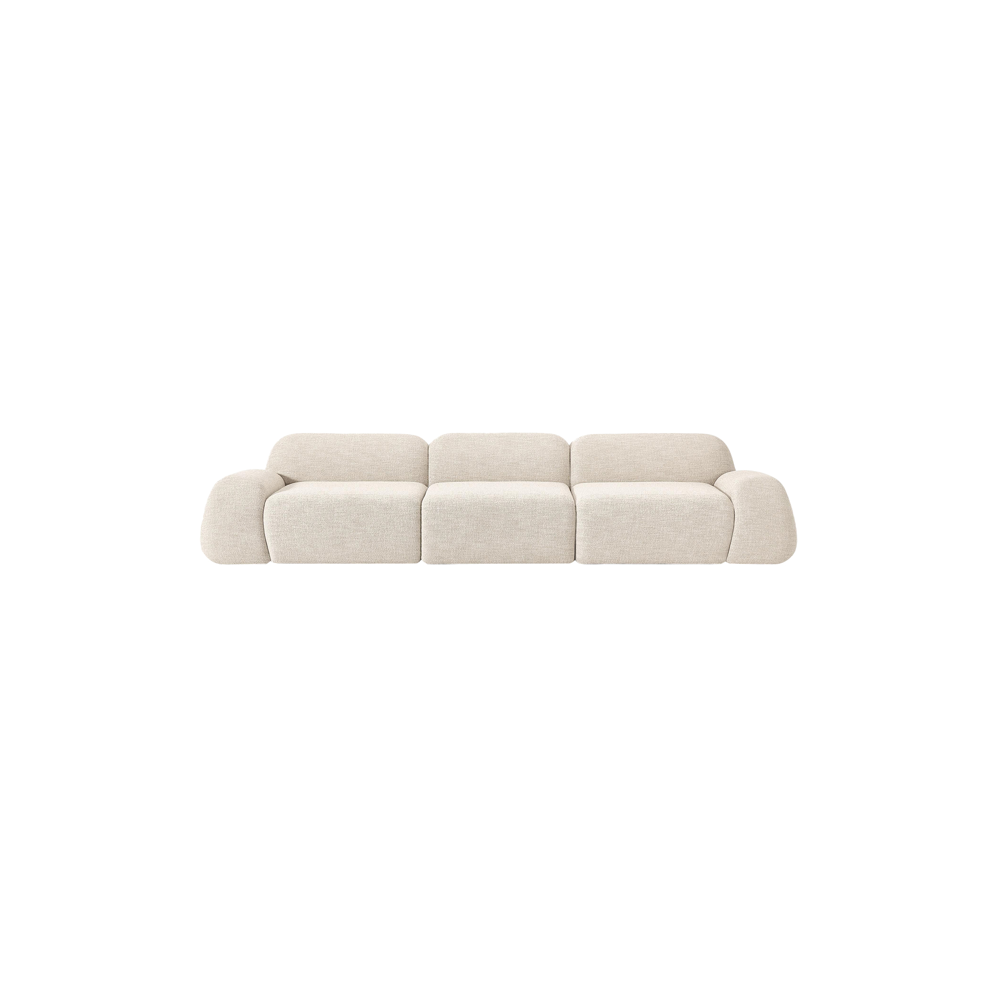 Westwing Collection - Wolke 4-seater Modular Sofa, bouclé light beige