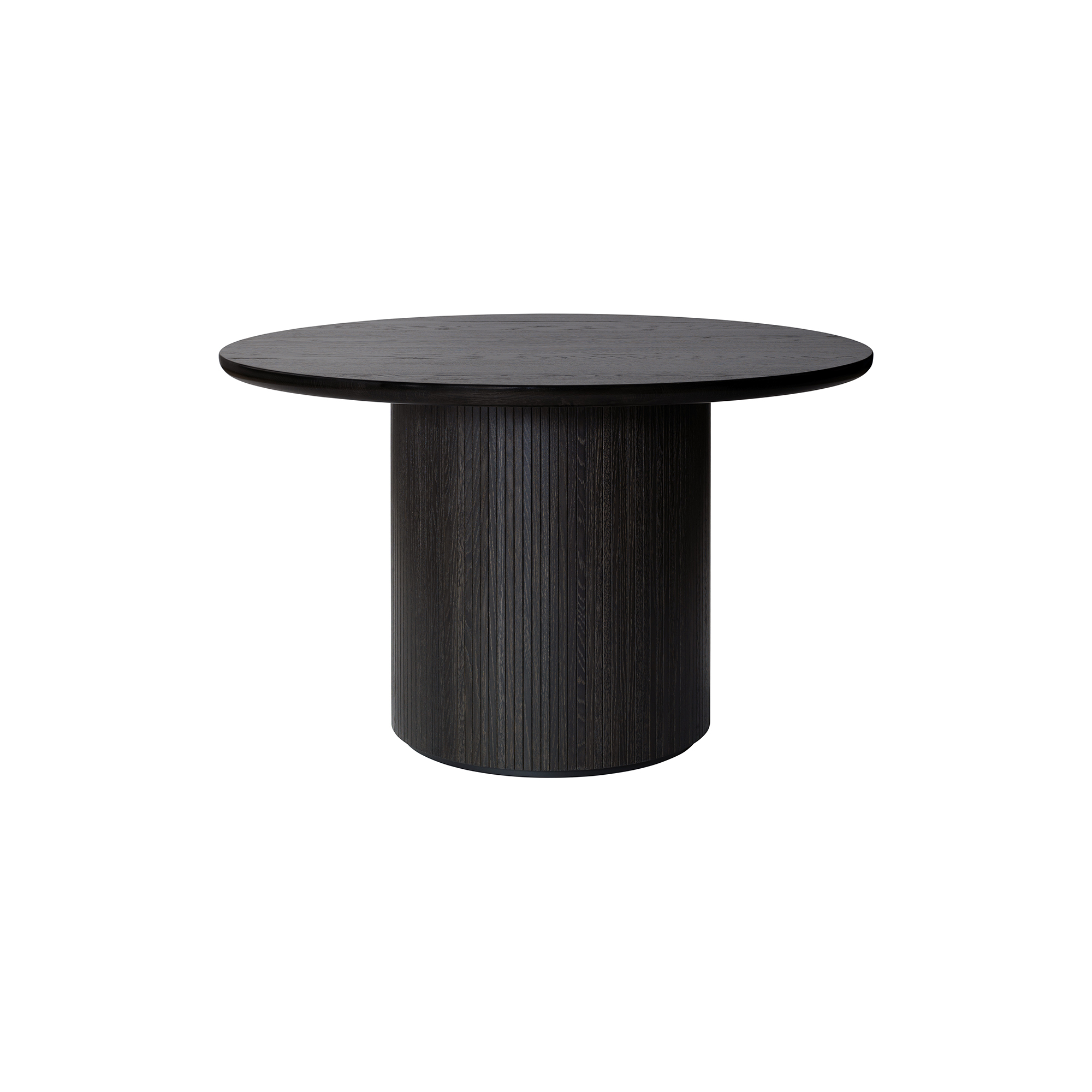 GUBI - Moon Round Dining Table, brown/black stained oak - Ø120 cm