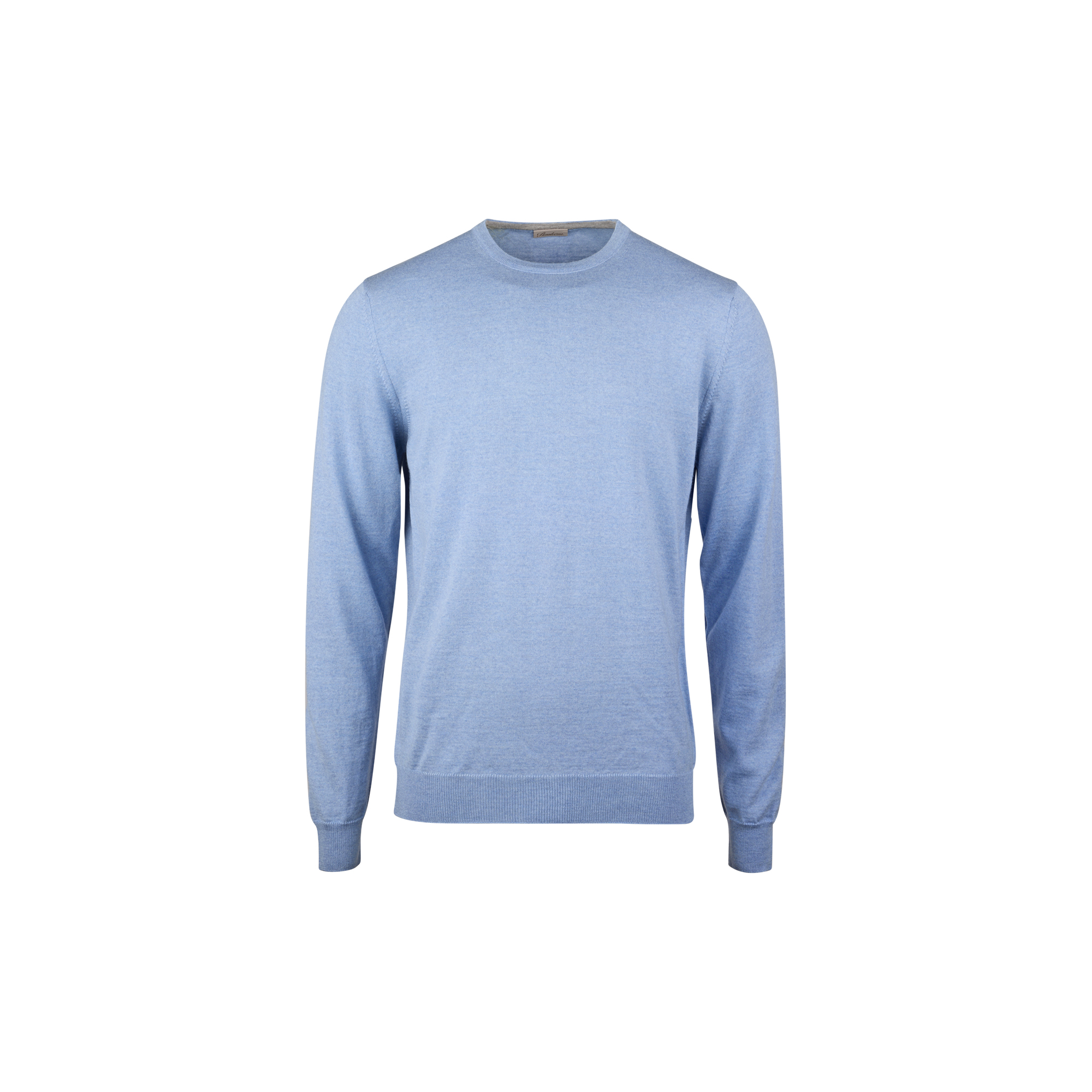 Stenströms - Pullover Knitted Crew Neck With Patch Merino Wool, light blue - Str. XL