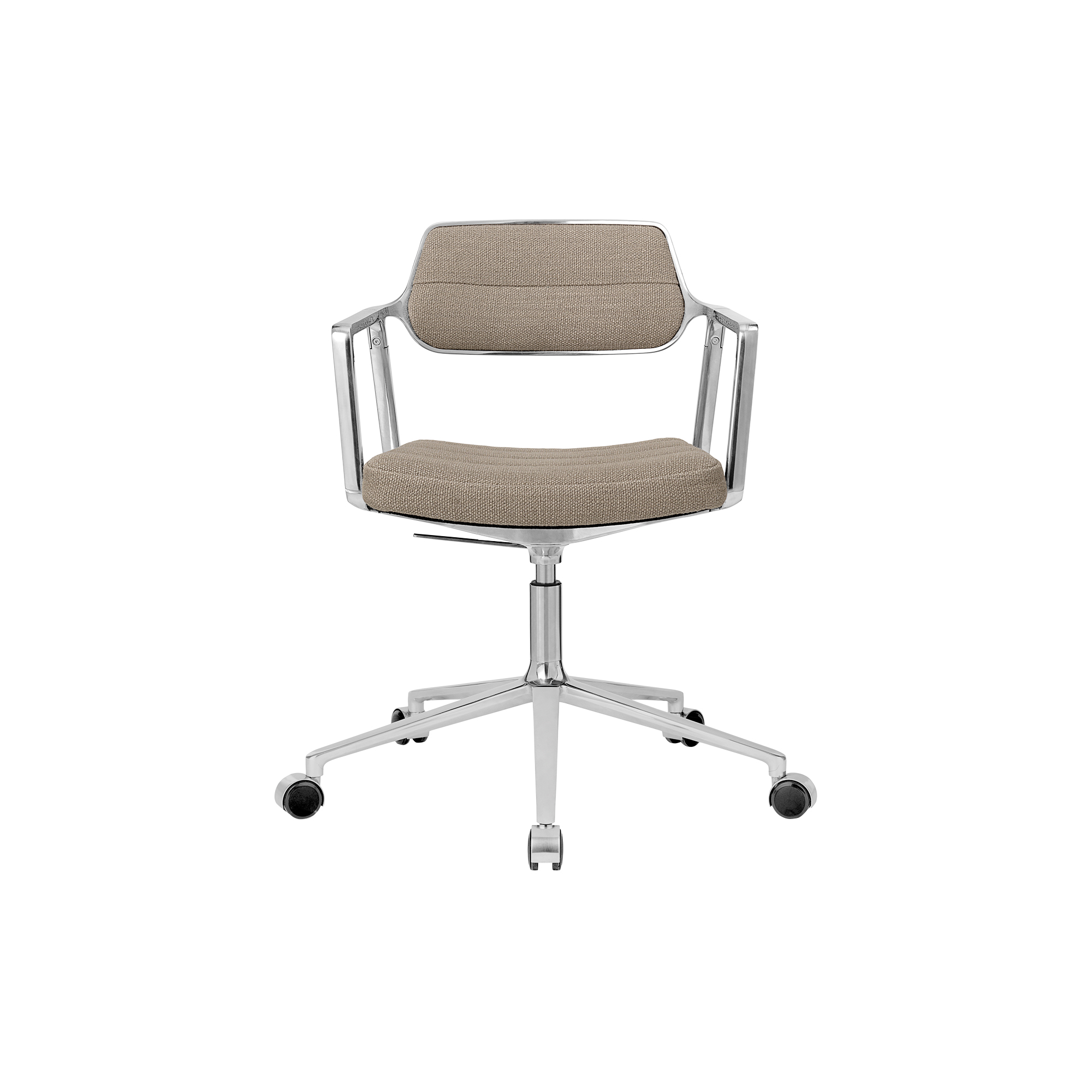Vipp - VIPP453 Swivel+ Chair with Castors, dark sand/polished aluminium