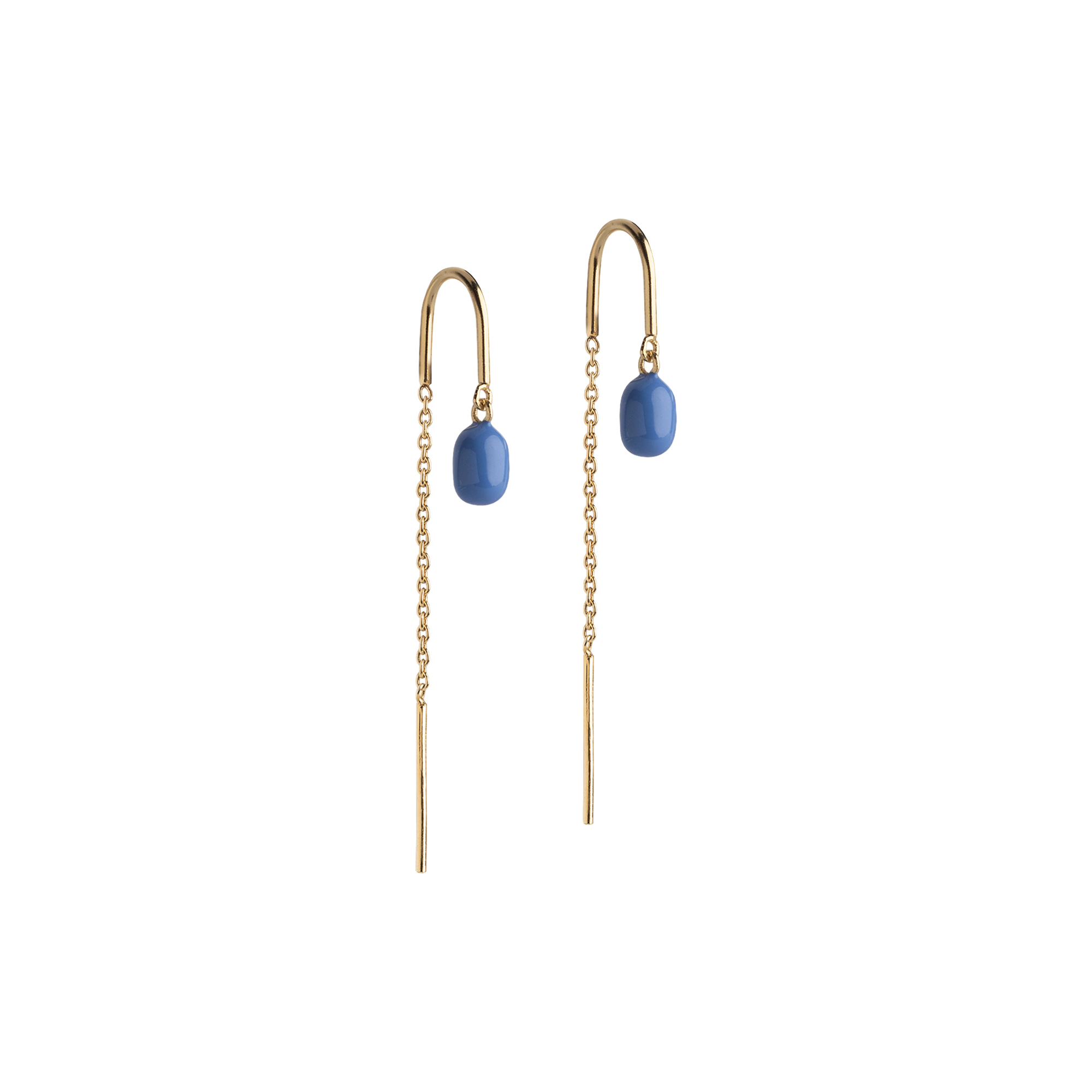 ENAMEL Copenhagen - Eleanor øreringe, guld/cornflower