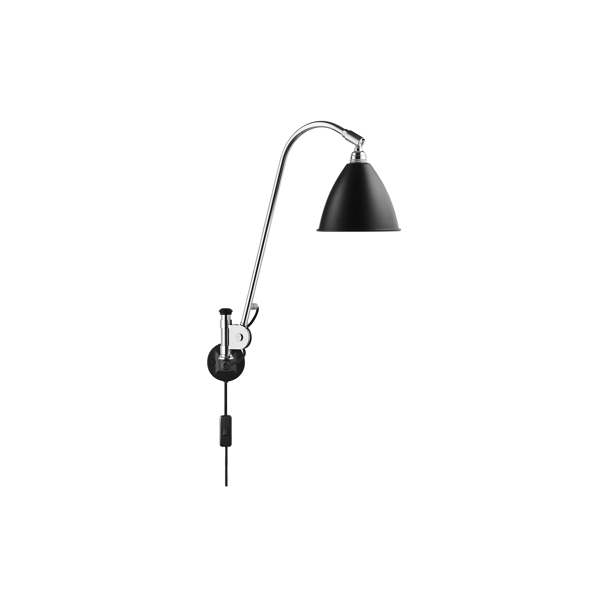 GUBI - Bestlite BL6 Wall Lamp, black semi matt/chrome - H: 54 x Ø 16 cm.