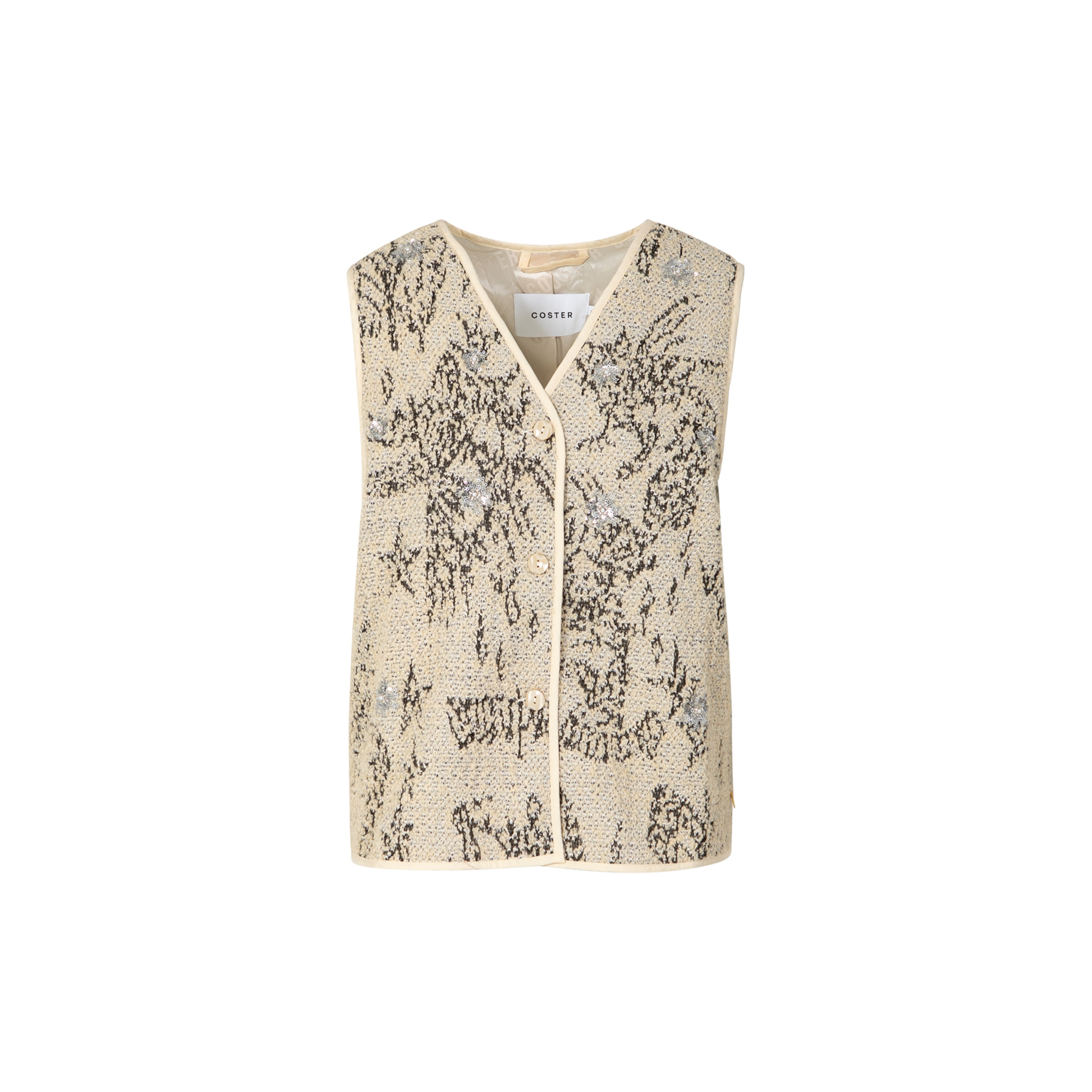Coster Copenhagen - Sequins vest, grey sequins - Str. 44