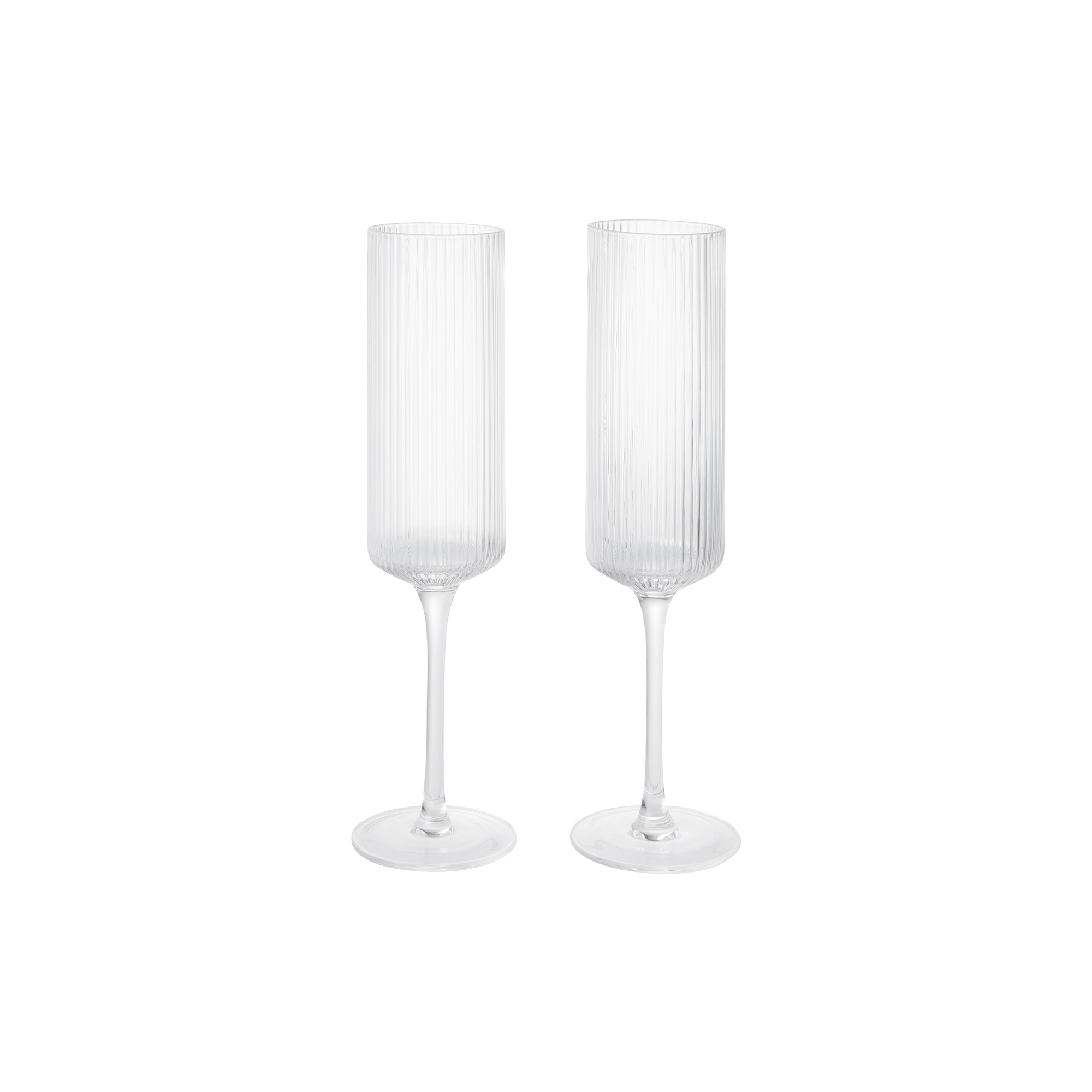 Ferm Living - Ripple Champagne Flutes 2 stk., clear