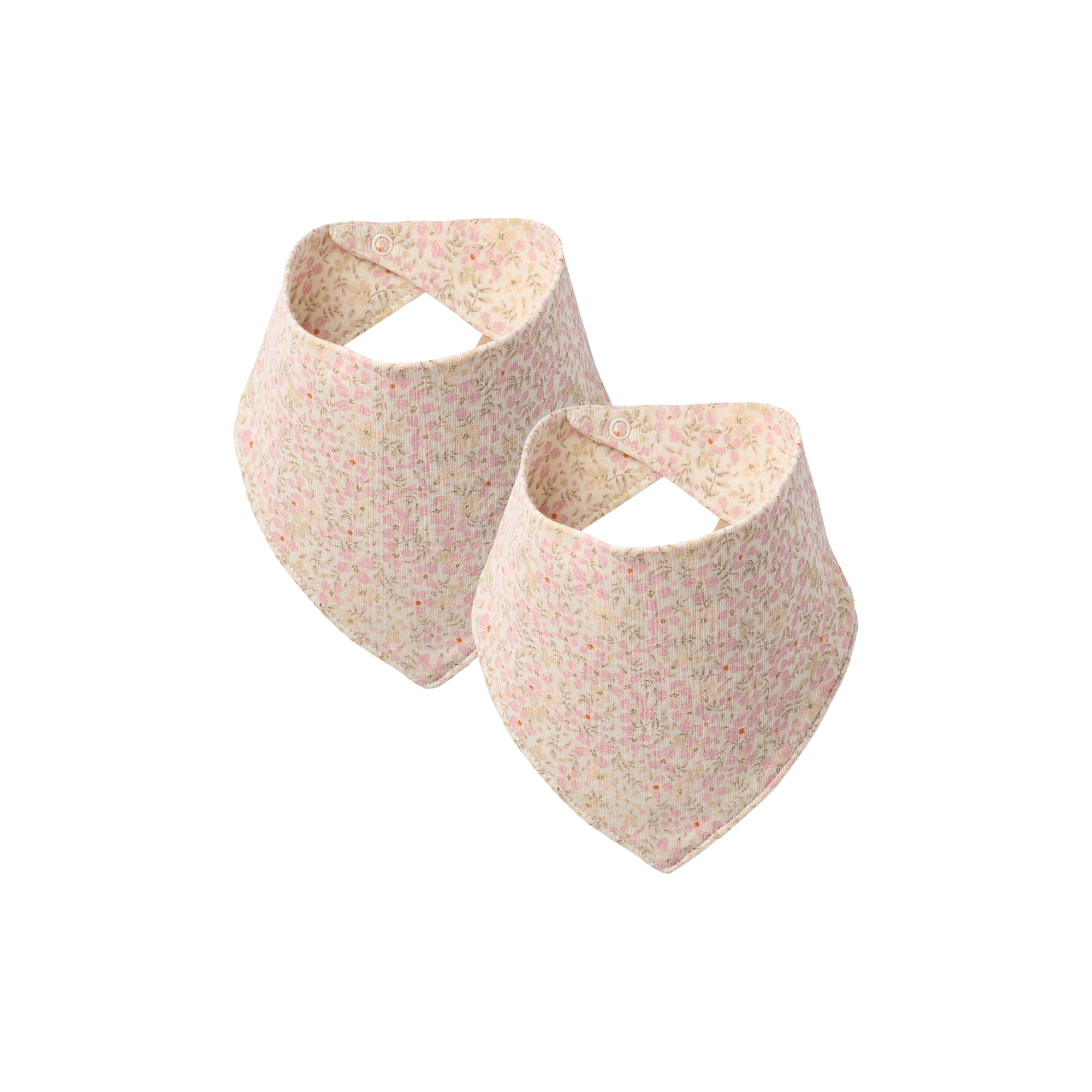 Wheat - 2 Bib Eden, coral flowers - One-size