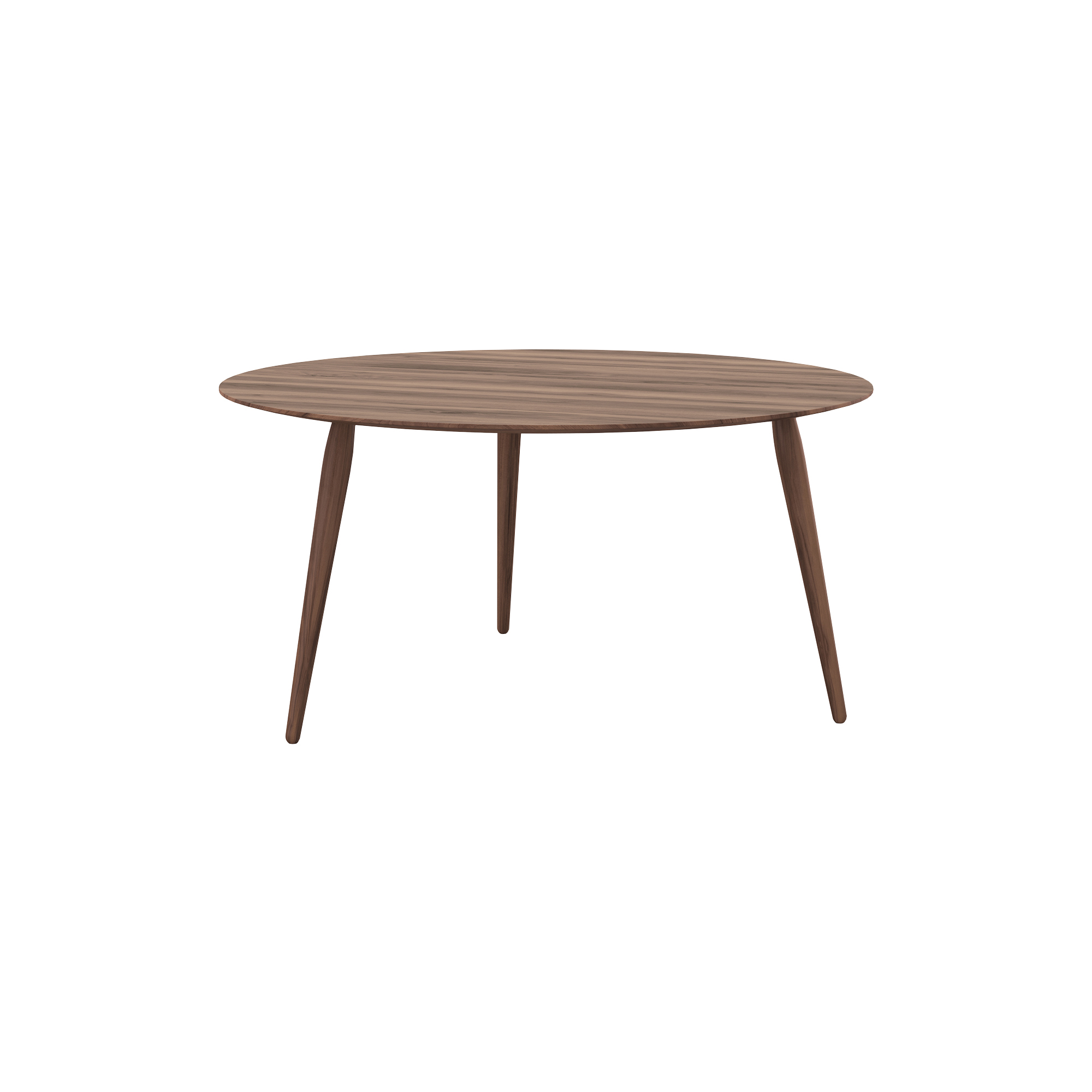 Bruunmunch Furniture - PLAYround Ø90 sofabord, naturolieret valnød - H44 cm