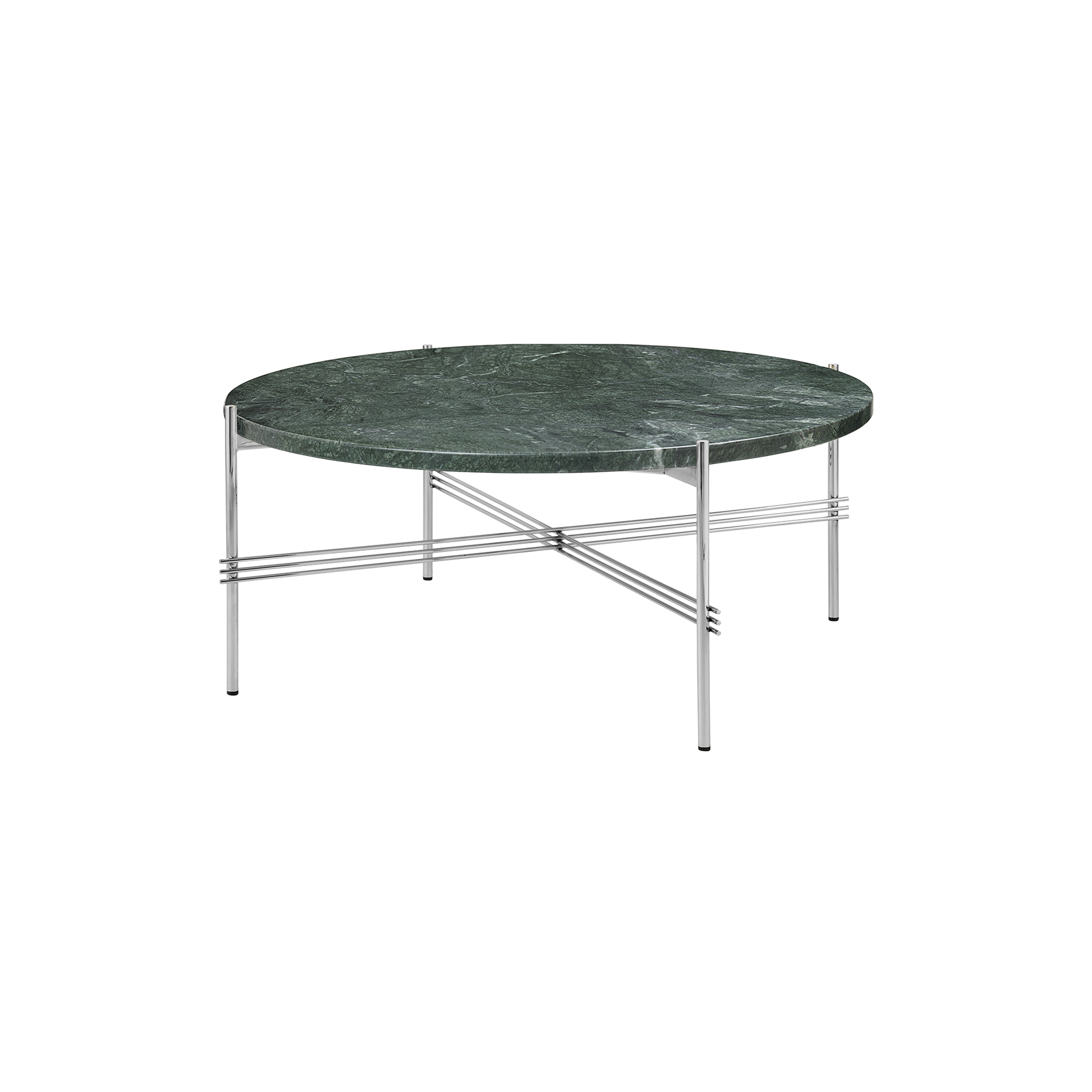 GUBI - TS Coffee Table Ø80, green guatemala marble/steel - Ø80 cm