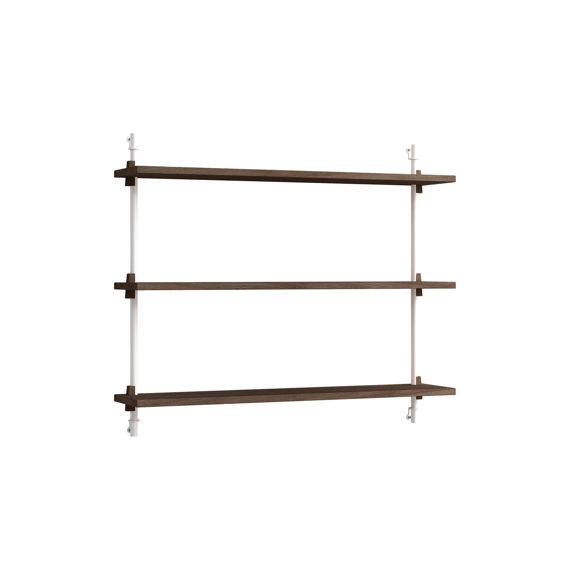 MOEBE - Wall Shelving Small, smoked oak/white