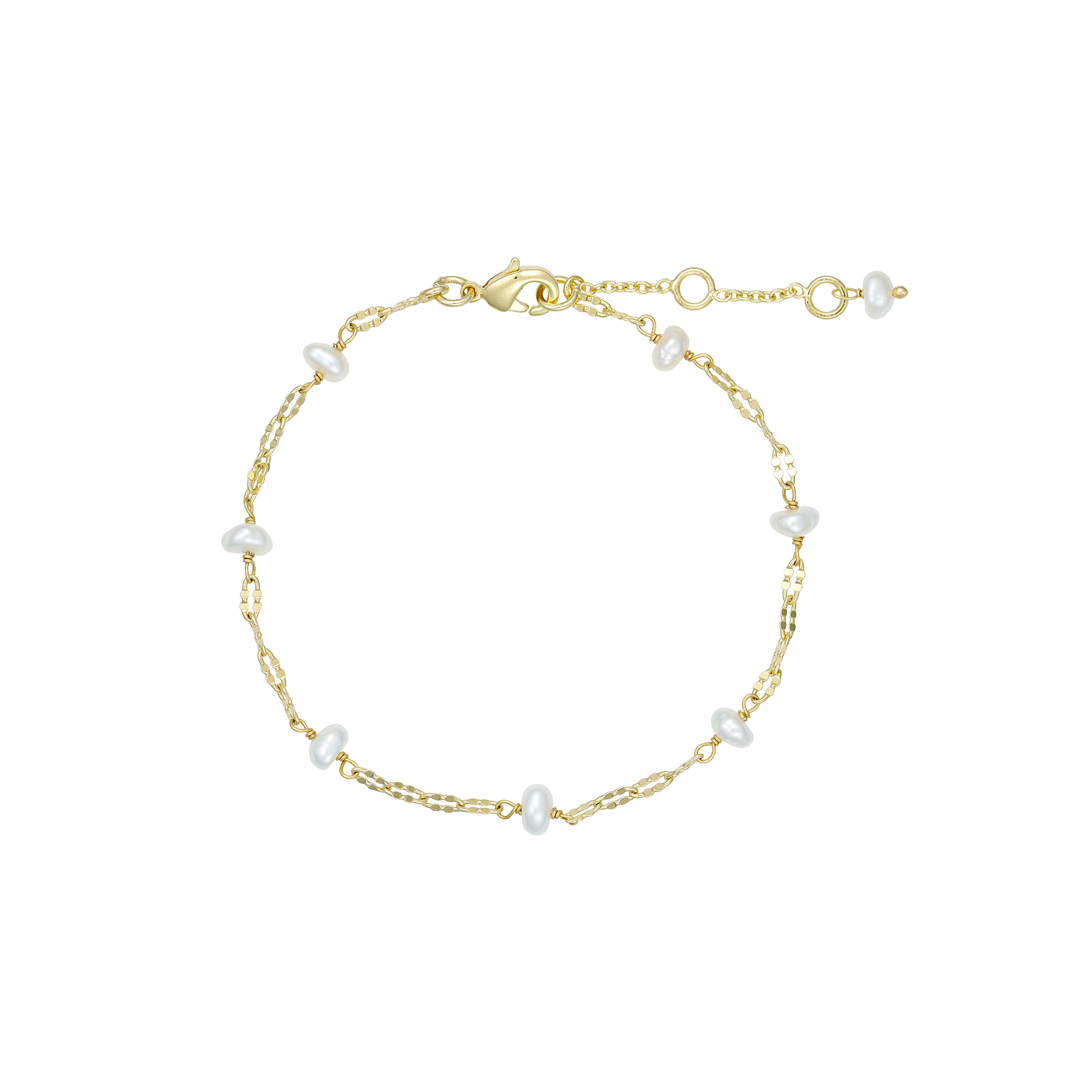 Pure by Nat - Lina armbånd, guldbelagt/white pearls
