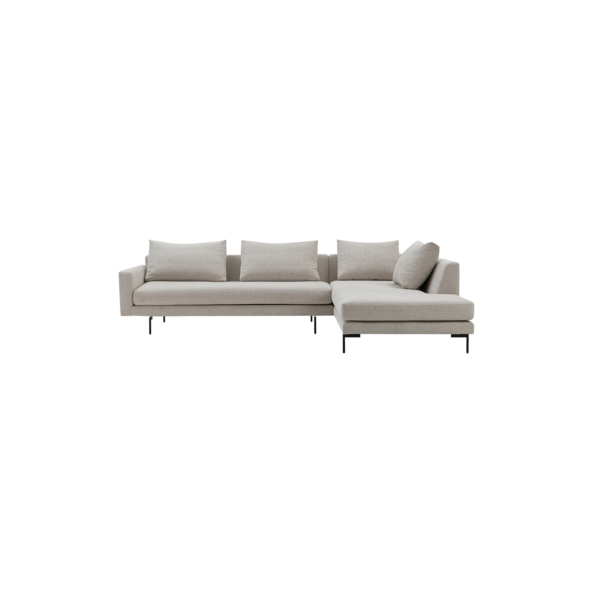 Wendelbo - Edge V2 sofa med højrevendt chaiselong, soft 02 - H: 78 x L: 289 x D: 100-229 cm.