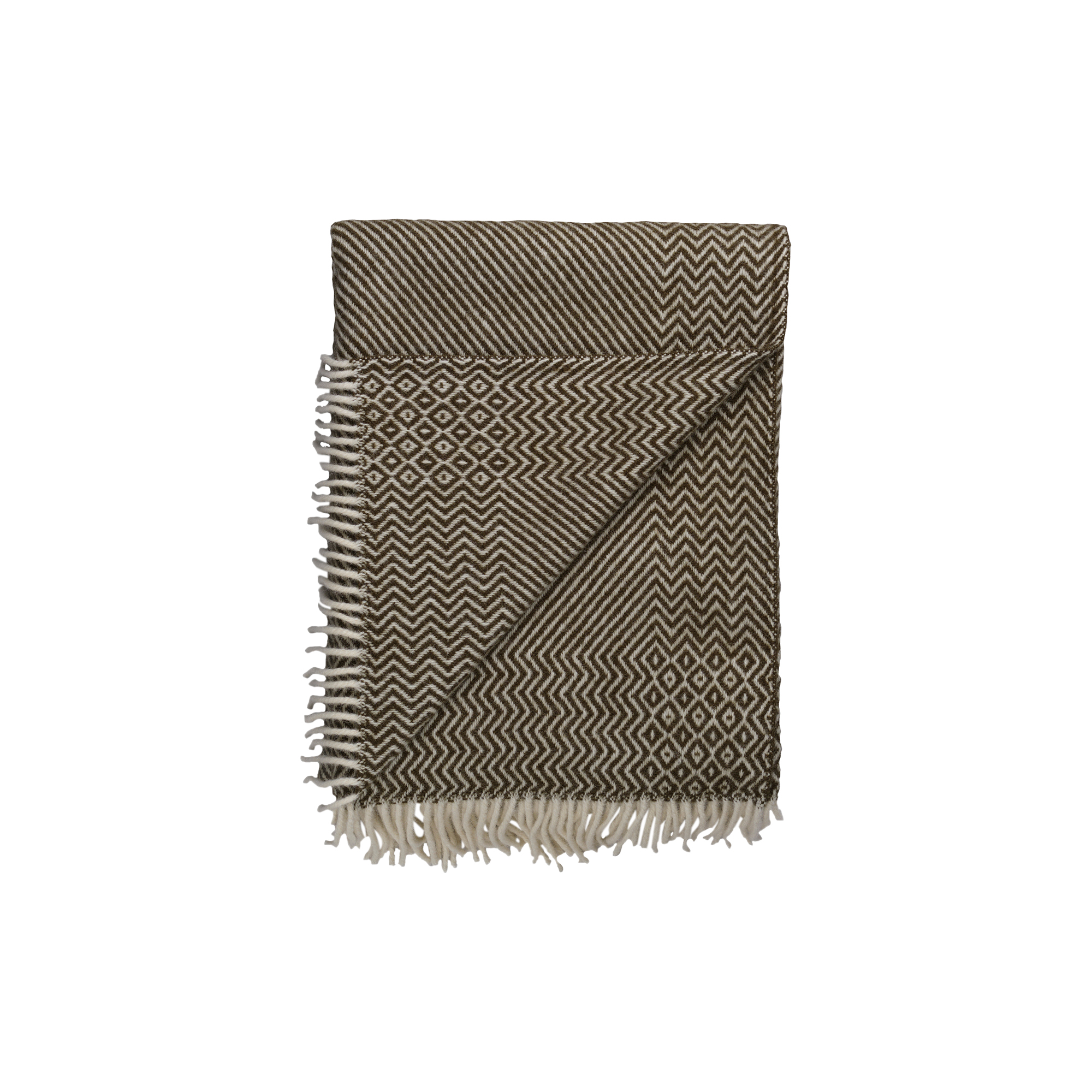 Røros Tweed - KATTEFOT Throw, moss green