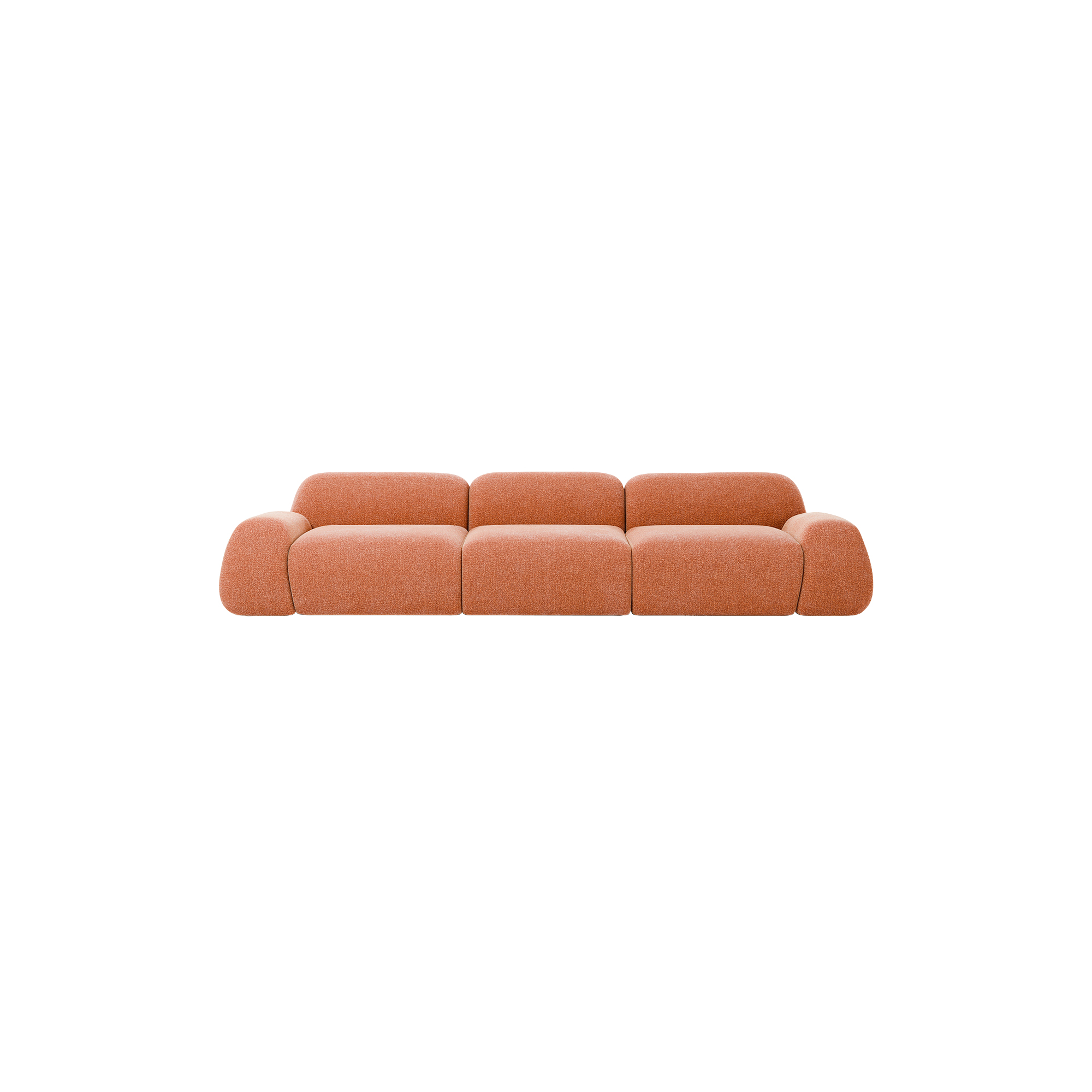 Westwing Collection - Wolke 4-seater Modular Sofa, velvety woven terracotta