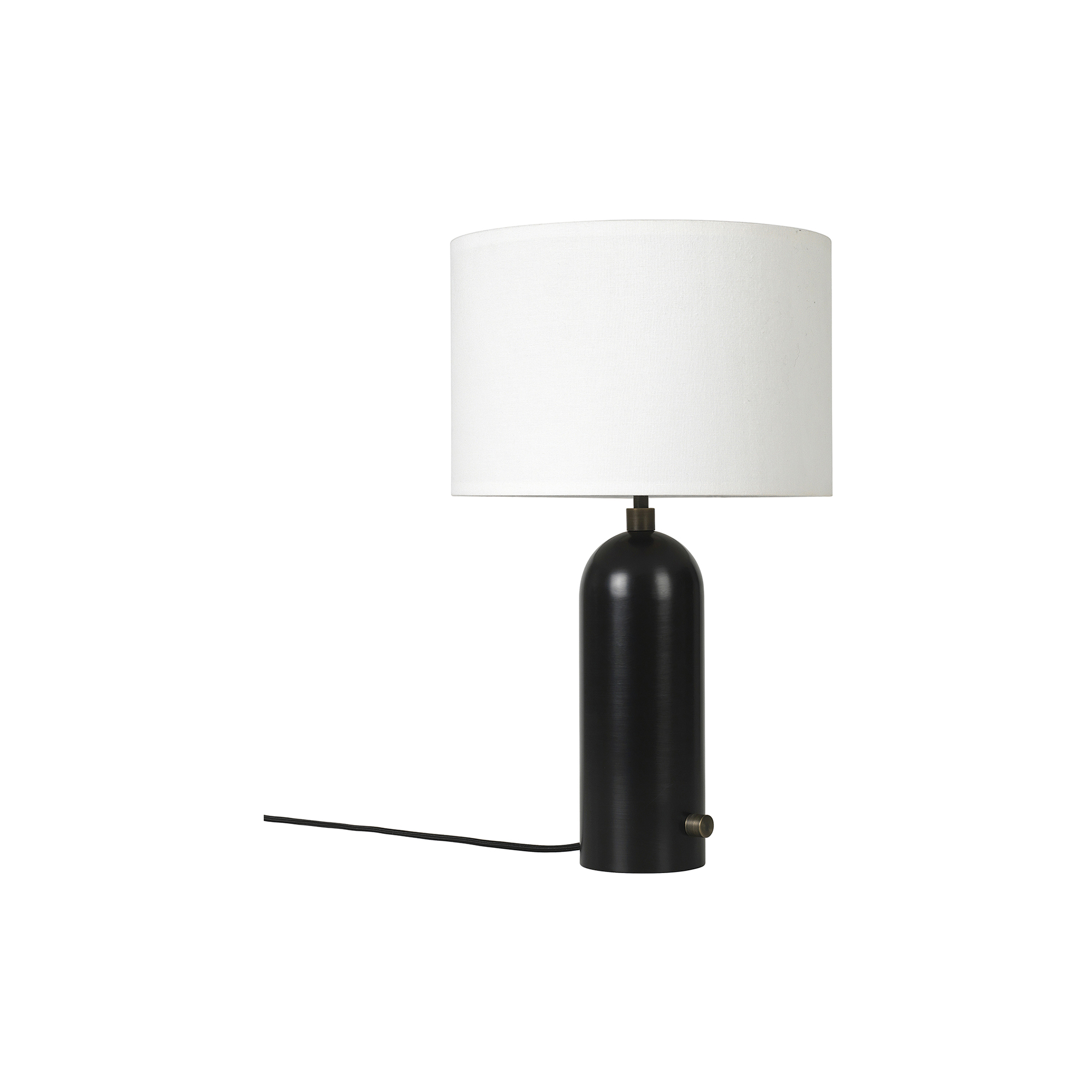 GUBI - Gravity Table Lamp, blackened steel/white - H: 49 x Ø 30 cm.