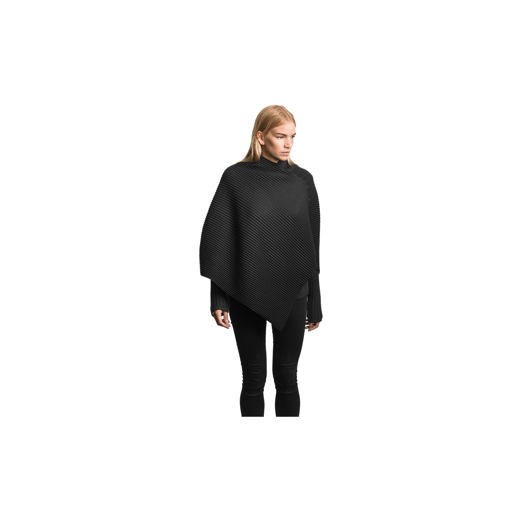 Design House Stockholm - Pleece Poncho, black - Str. Small
