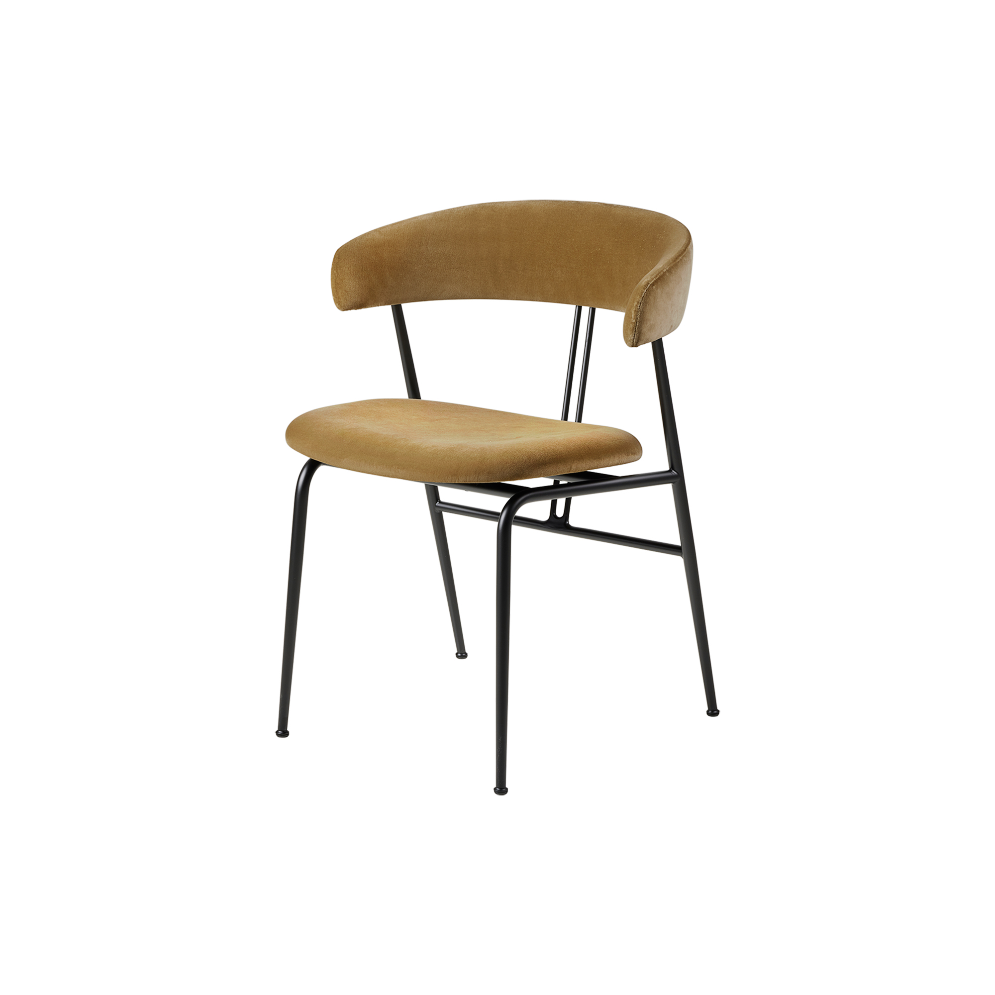 GUBI - Violin Dining Chair, Velvet 294/black matt - H: 76 x B: 58 x D: 55,5 cm.