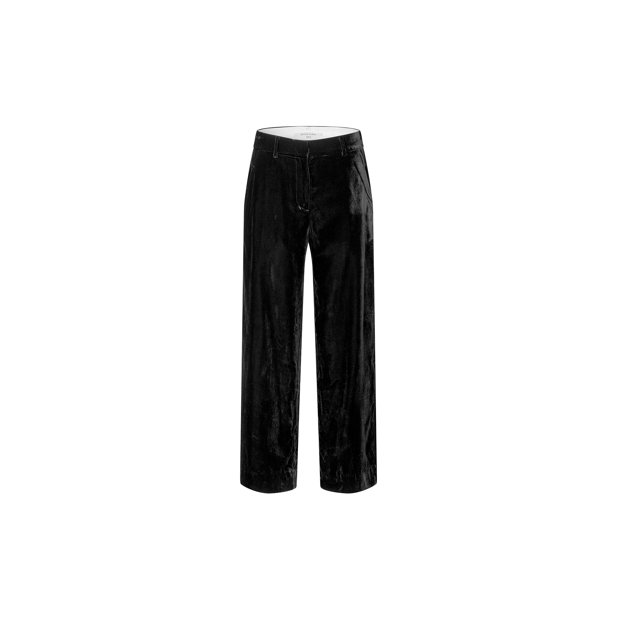 Second Female - Velvetta Straight Trousers, black - Str. XL