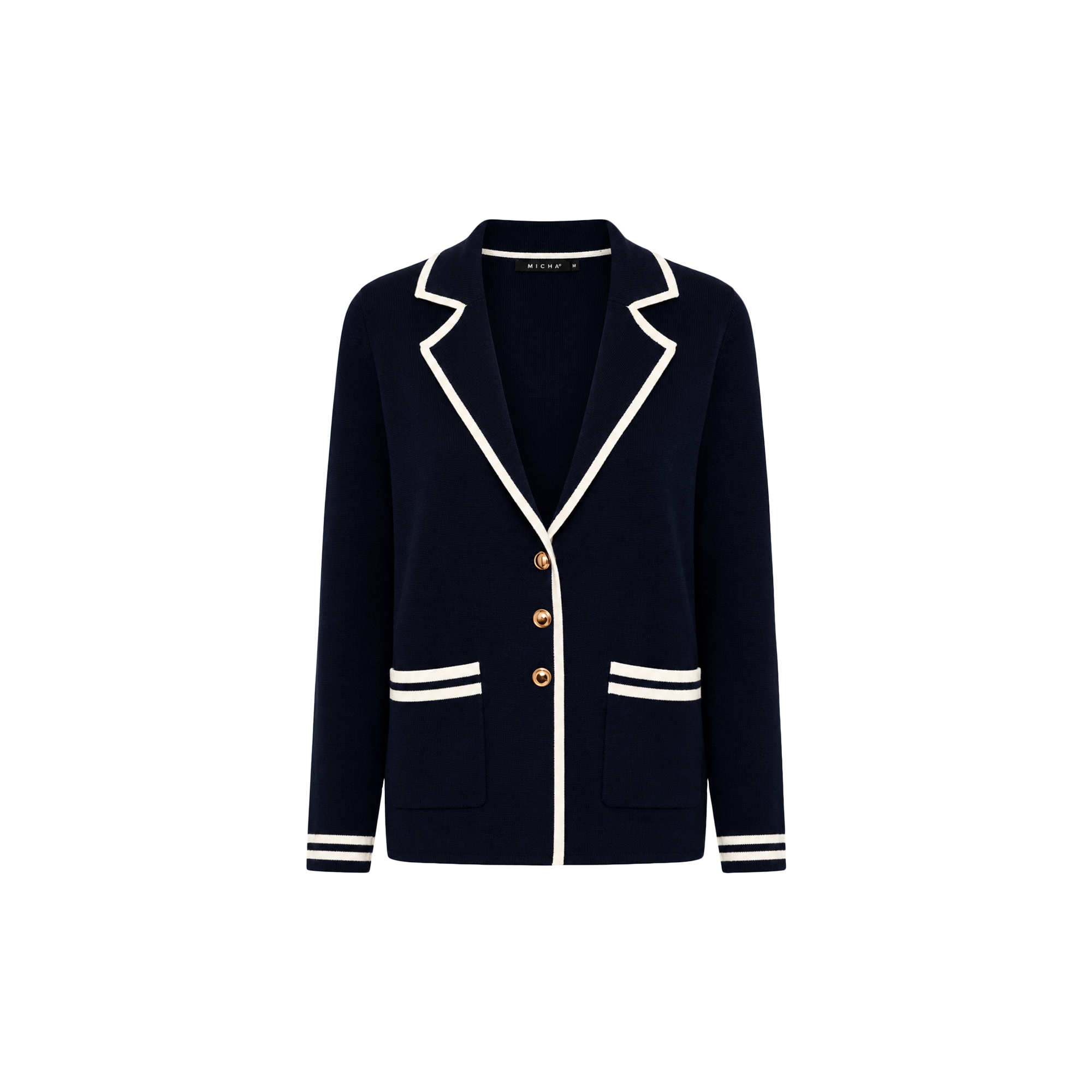 Micha - Cardigan Milano Knit, navy/offwh - Str. S