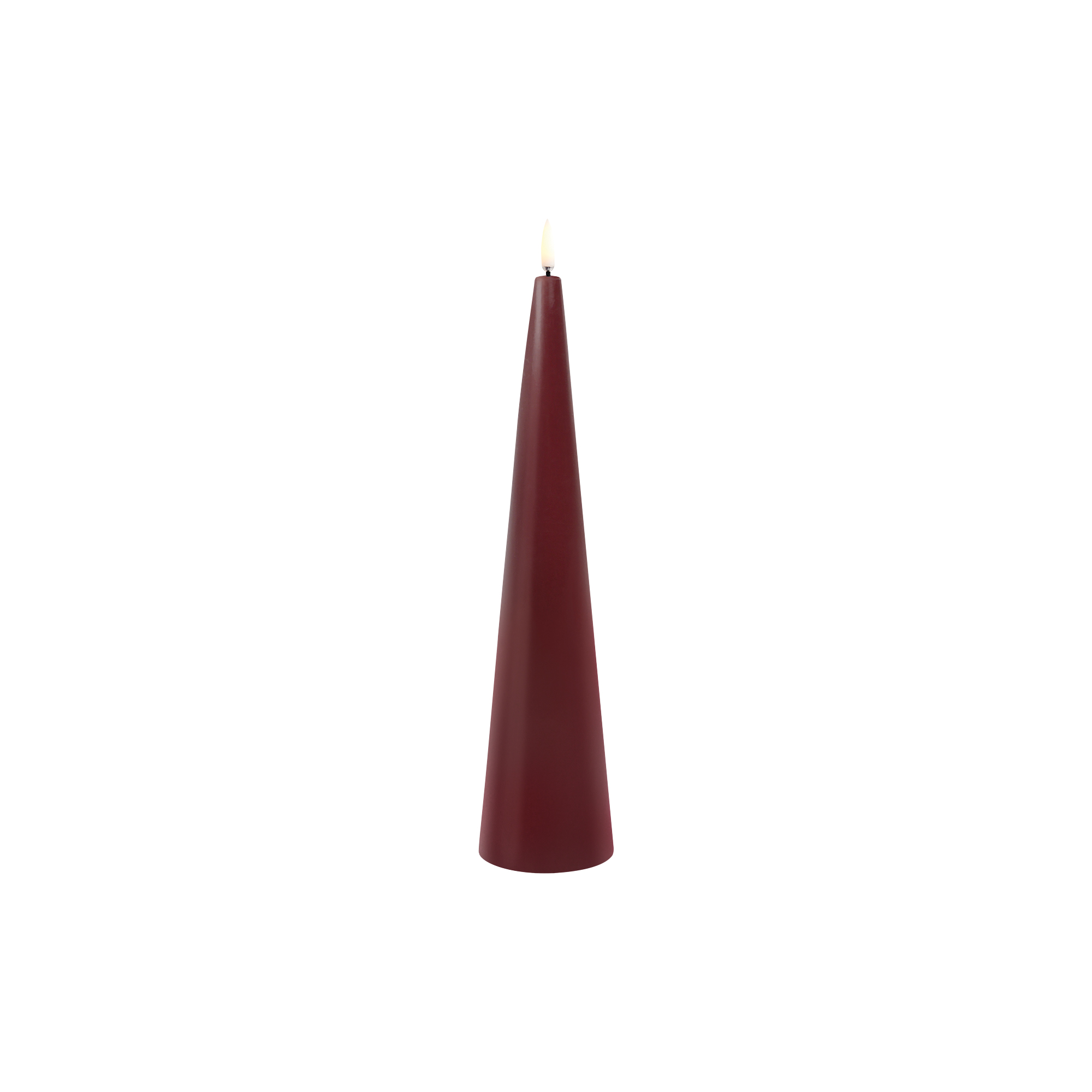 Uyuni Lighting - LED cone candle, wine red - L30 cm