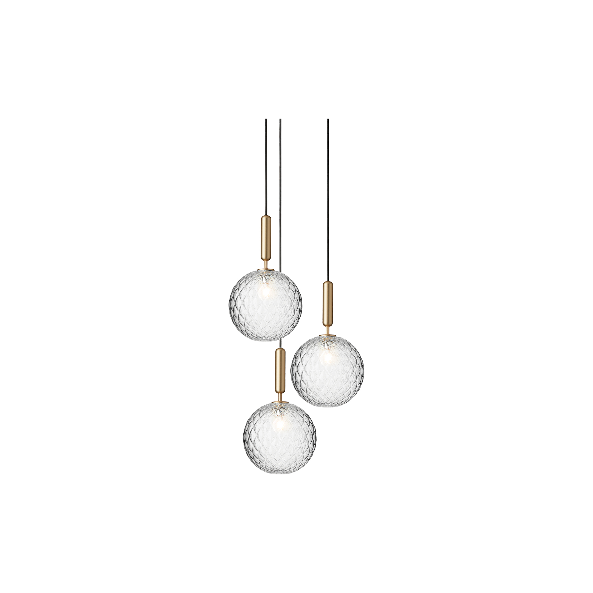 Nuura - Miira 3 Large Pendant, brass/optic clear