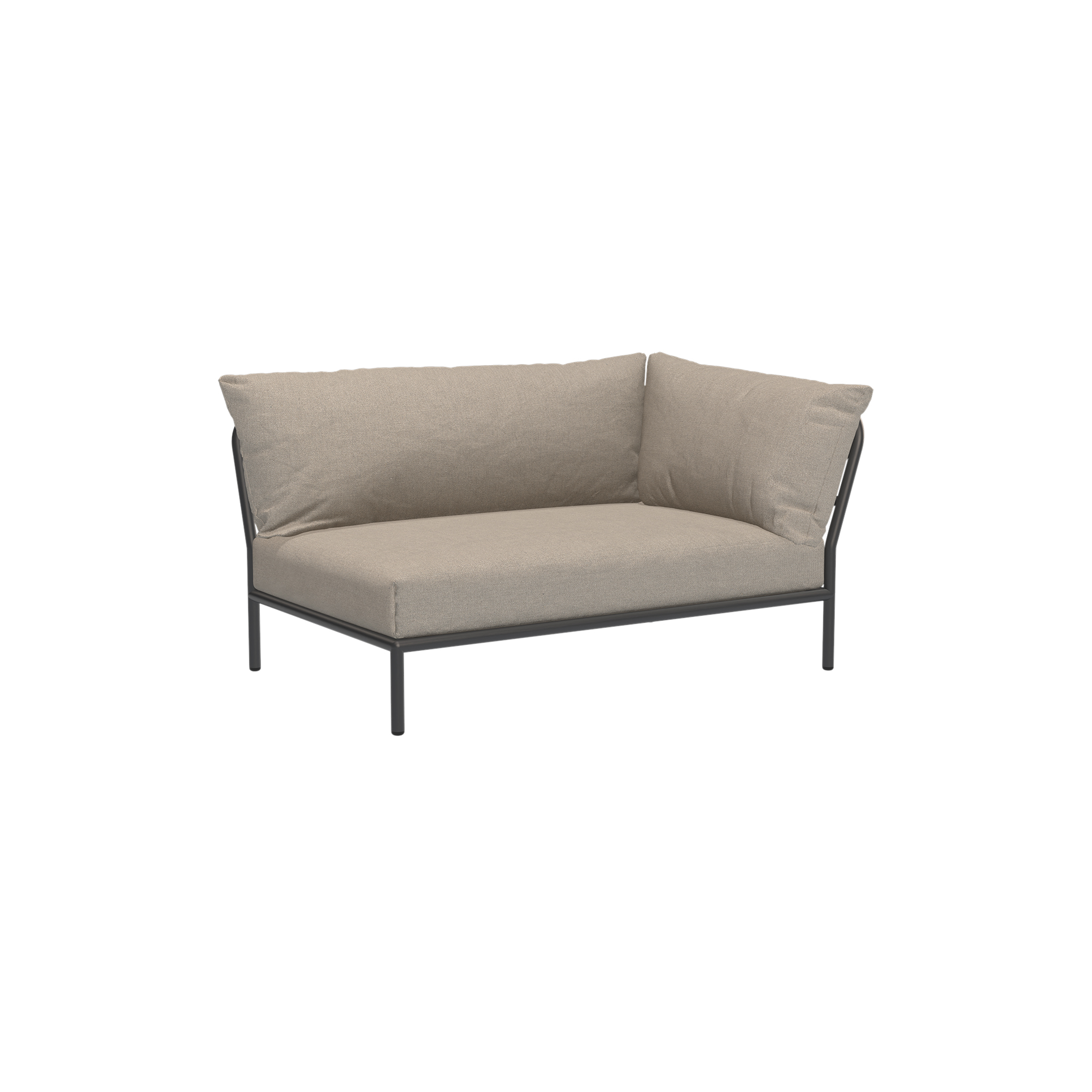 HOUE - LEVEL2 højrevendt loungesofa, Sunbrella Heritage ash - H: 68,5 x B: 139 x D: 92,5 cm.
