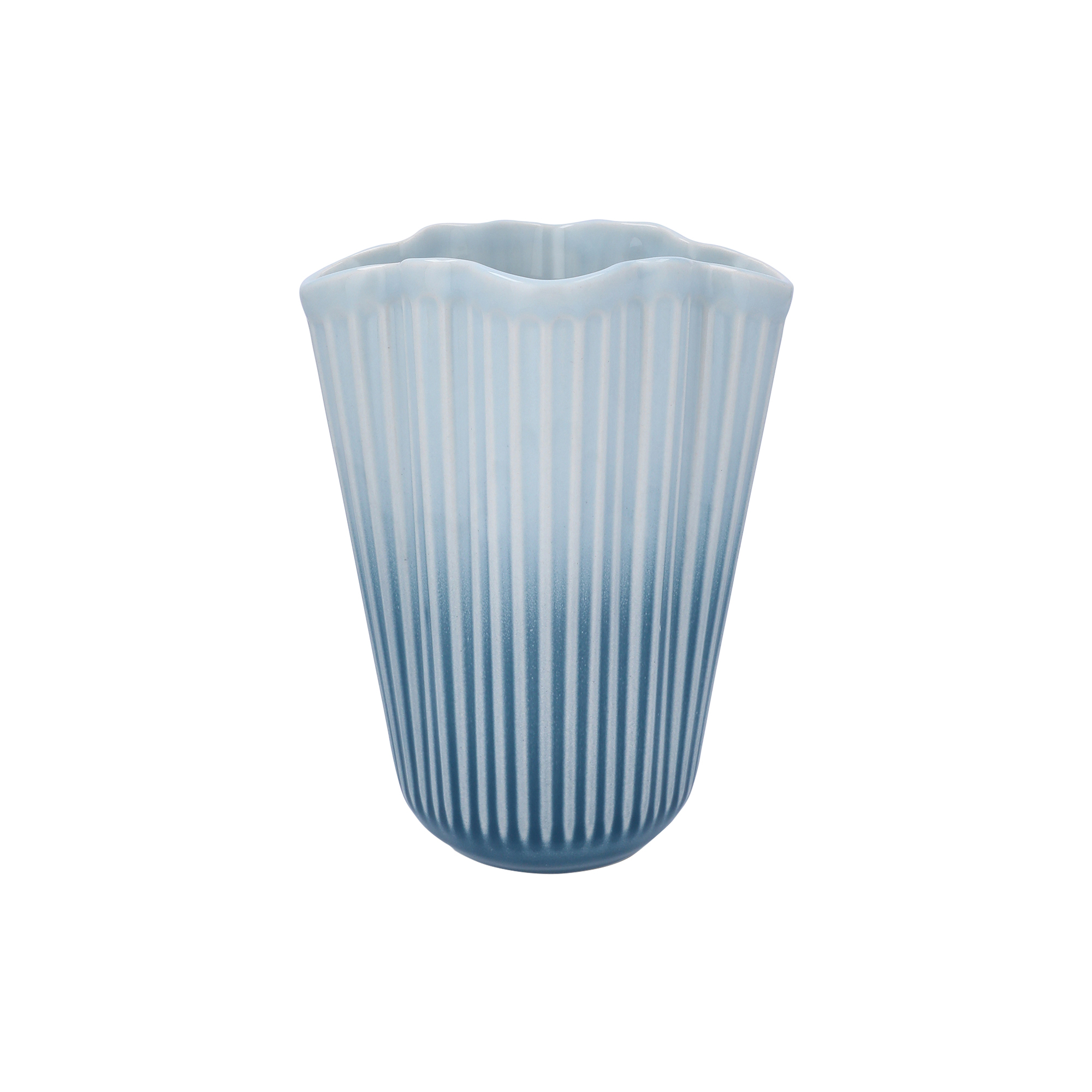 Kähler - Hammershøi Unfold Vase, blå - H20.5 cm