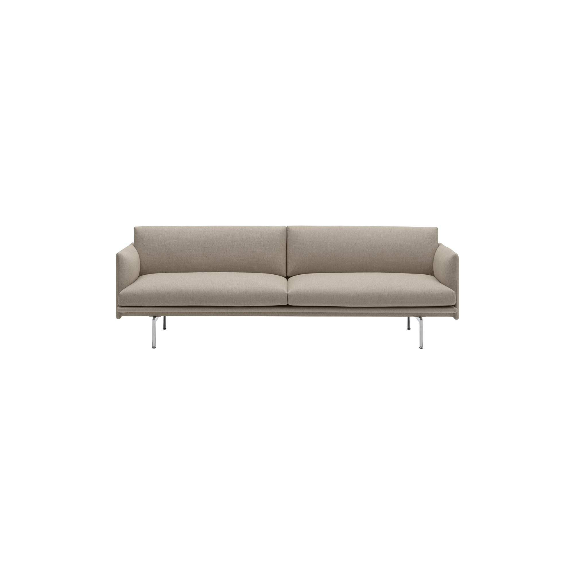 Muuto - Outline Sofa 3-seater, ecriture/polished aluminum - 220x84 cm