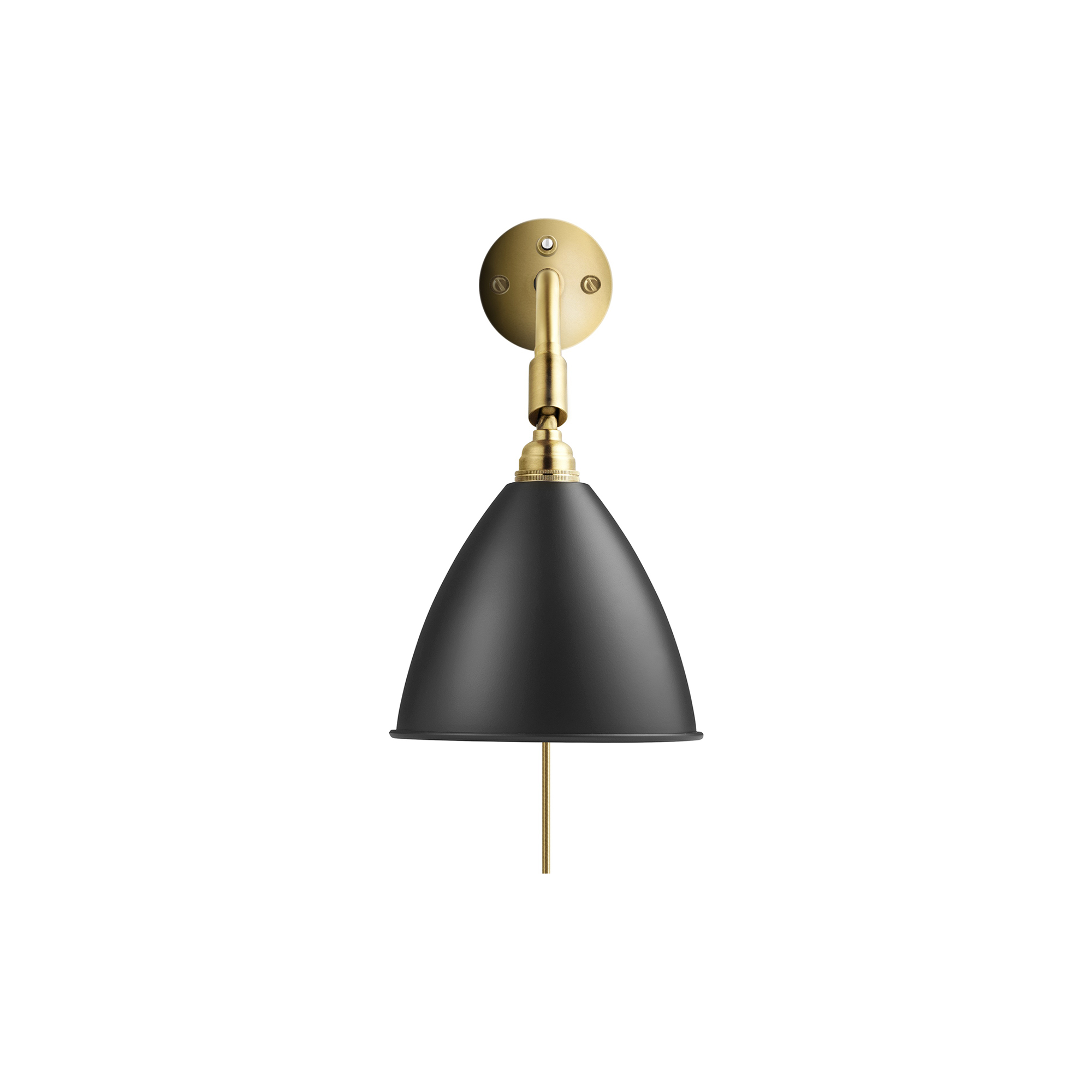 GUBI - Bestlite BL7 Wall Lamp, soft black semi matt/brass - H: 27 x Ø 16 cm.