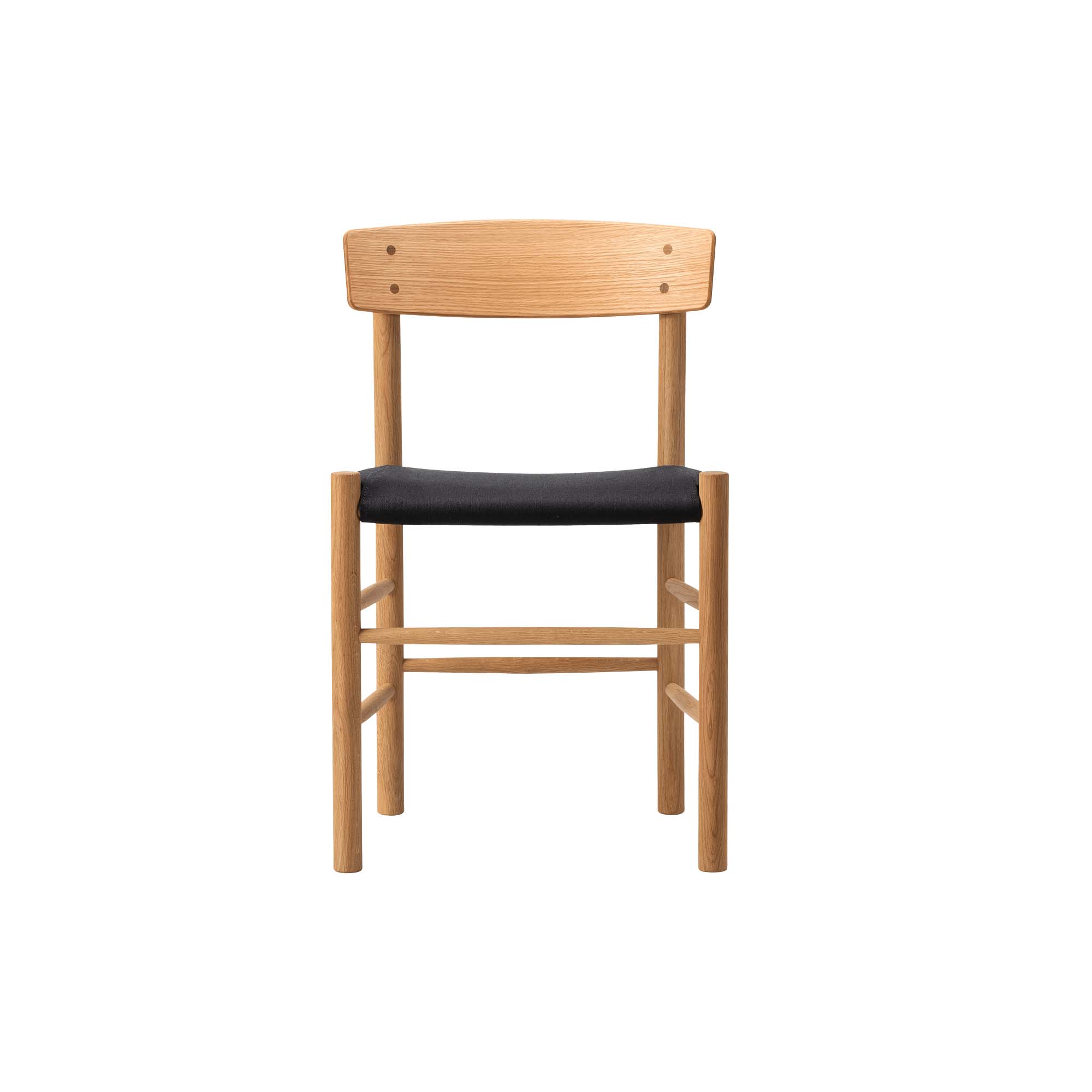 Fredericia Furniture - J39 Mogensen sædepolstret stol, olieret eg/sort kanvas