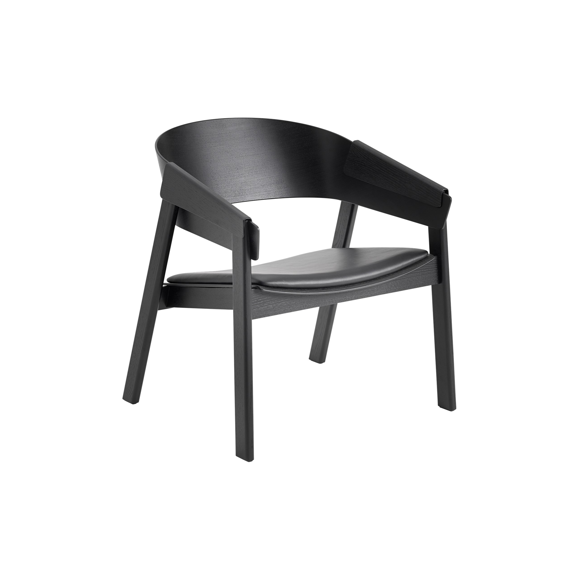 Muuto - Cover Lounge Chair, refine leather black/black