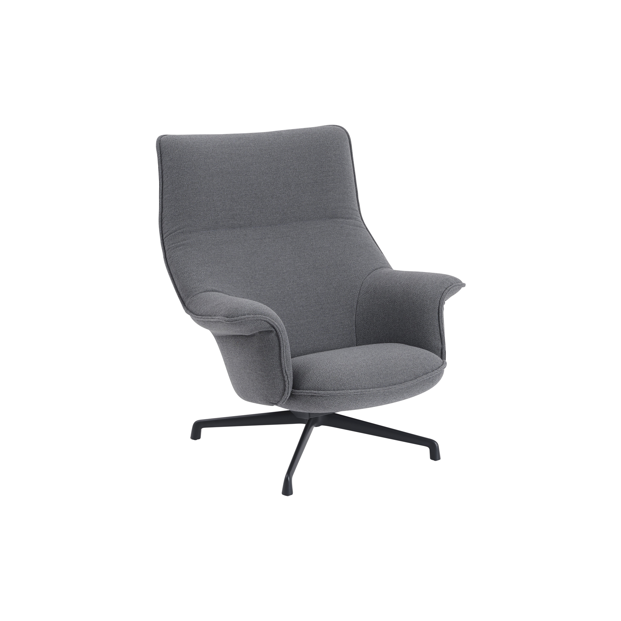 Muuto - Doze Lounge Chair with Swivel Base, ocean/anthracite black
