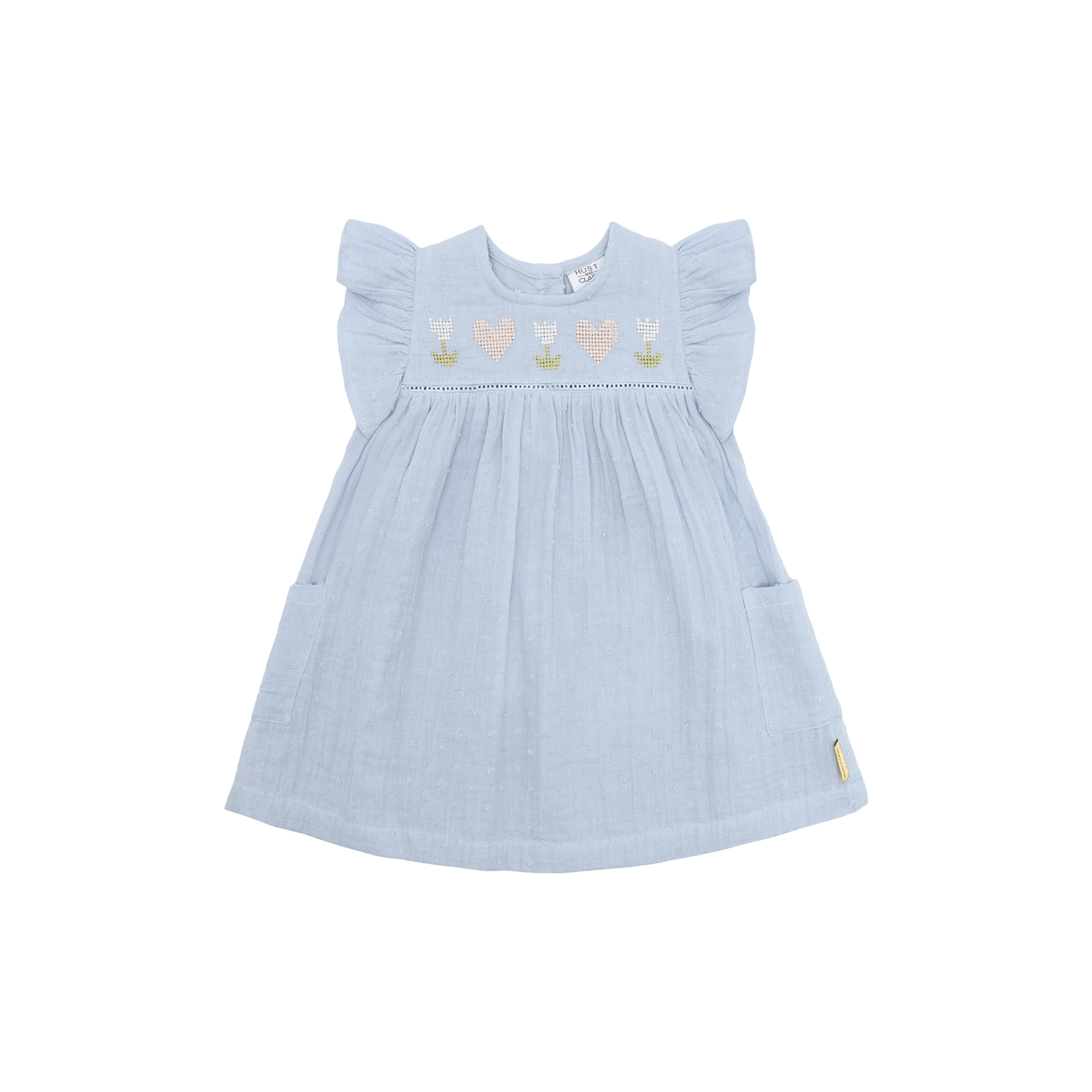 Hust & Claire - HCKatinka Dobby Dress, zen blue - Str. 104