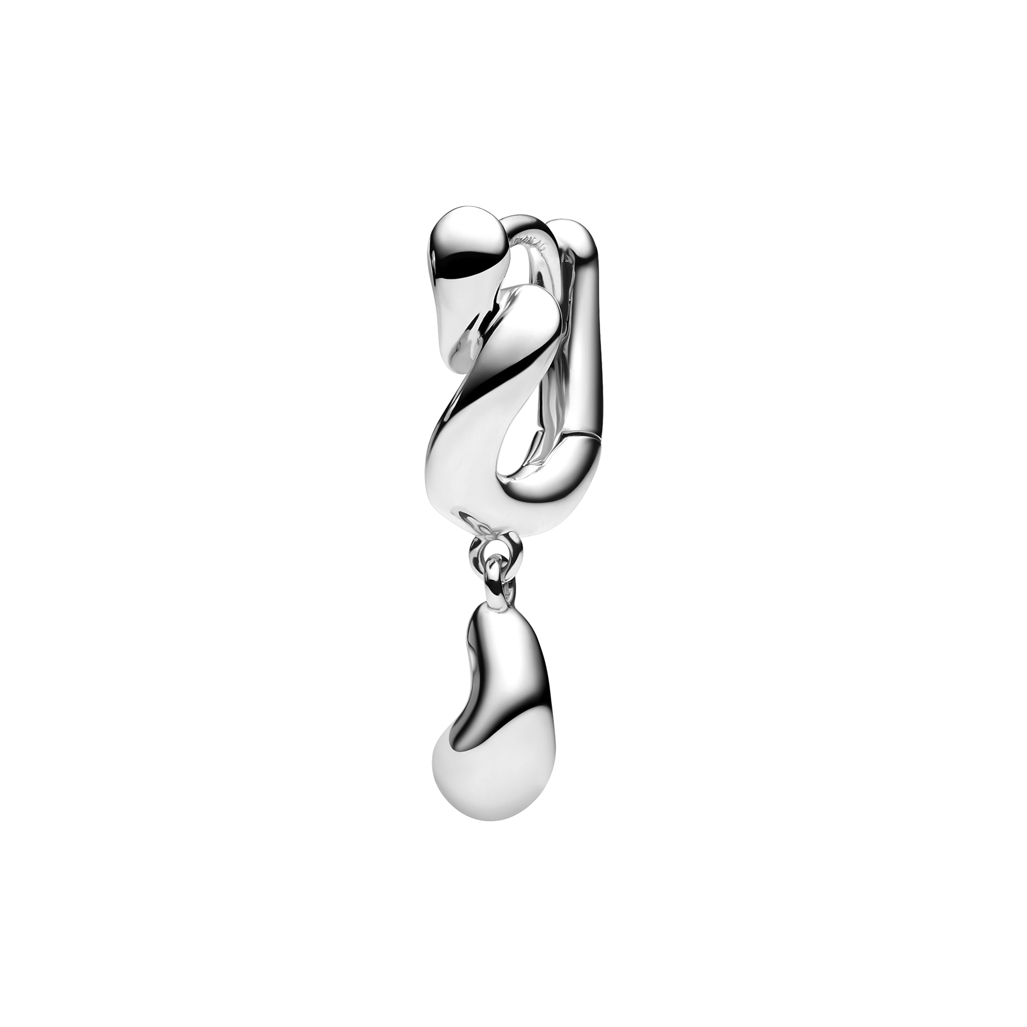 Maria Black - Whirl Drop Huggie Right, silver