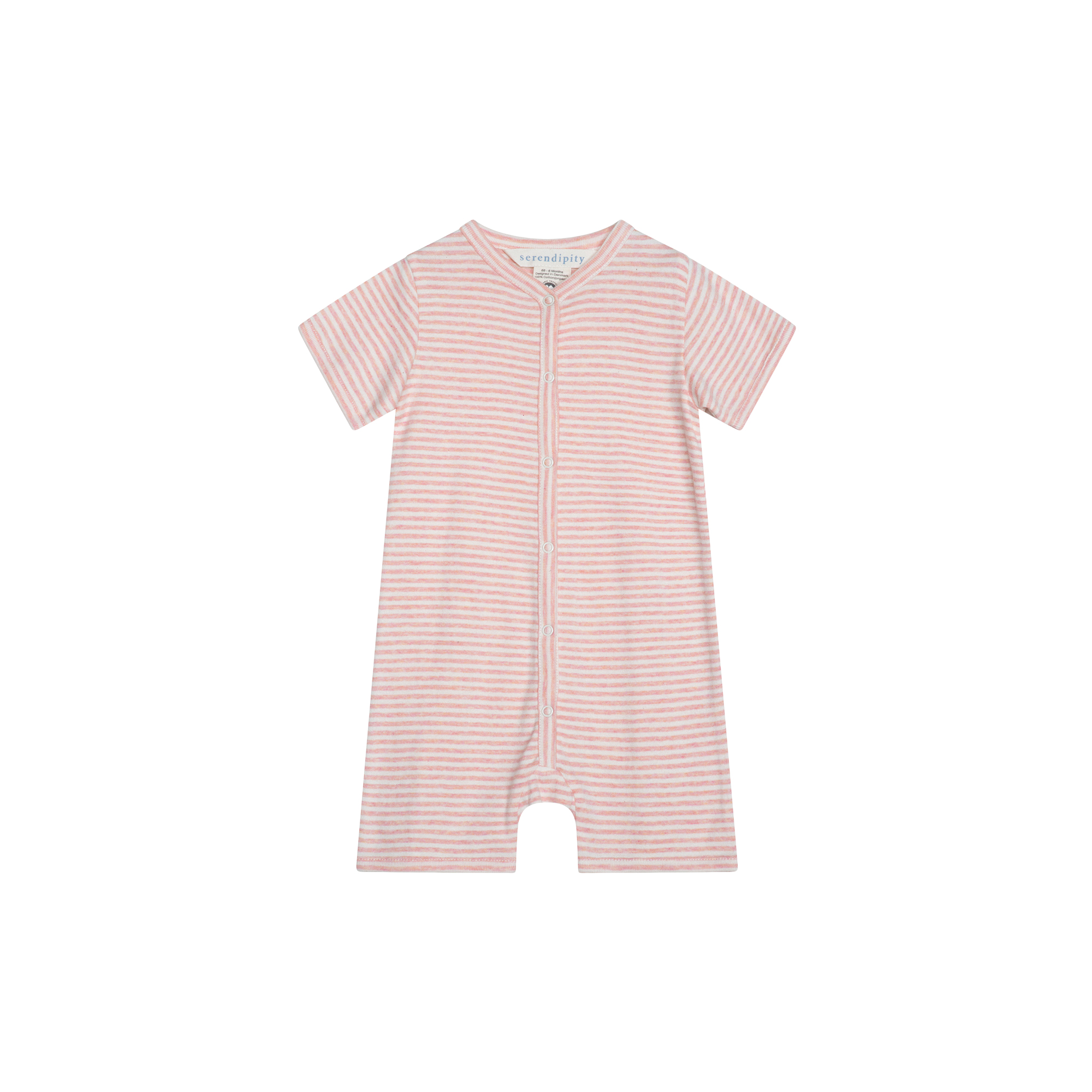 Serendipity - Baby Short Suit Stripe, coral/offwhite - Str. 6M-68