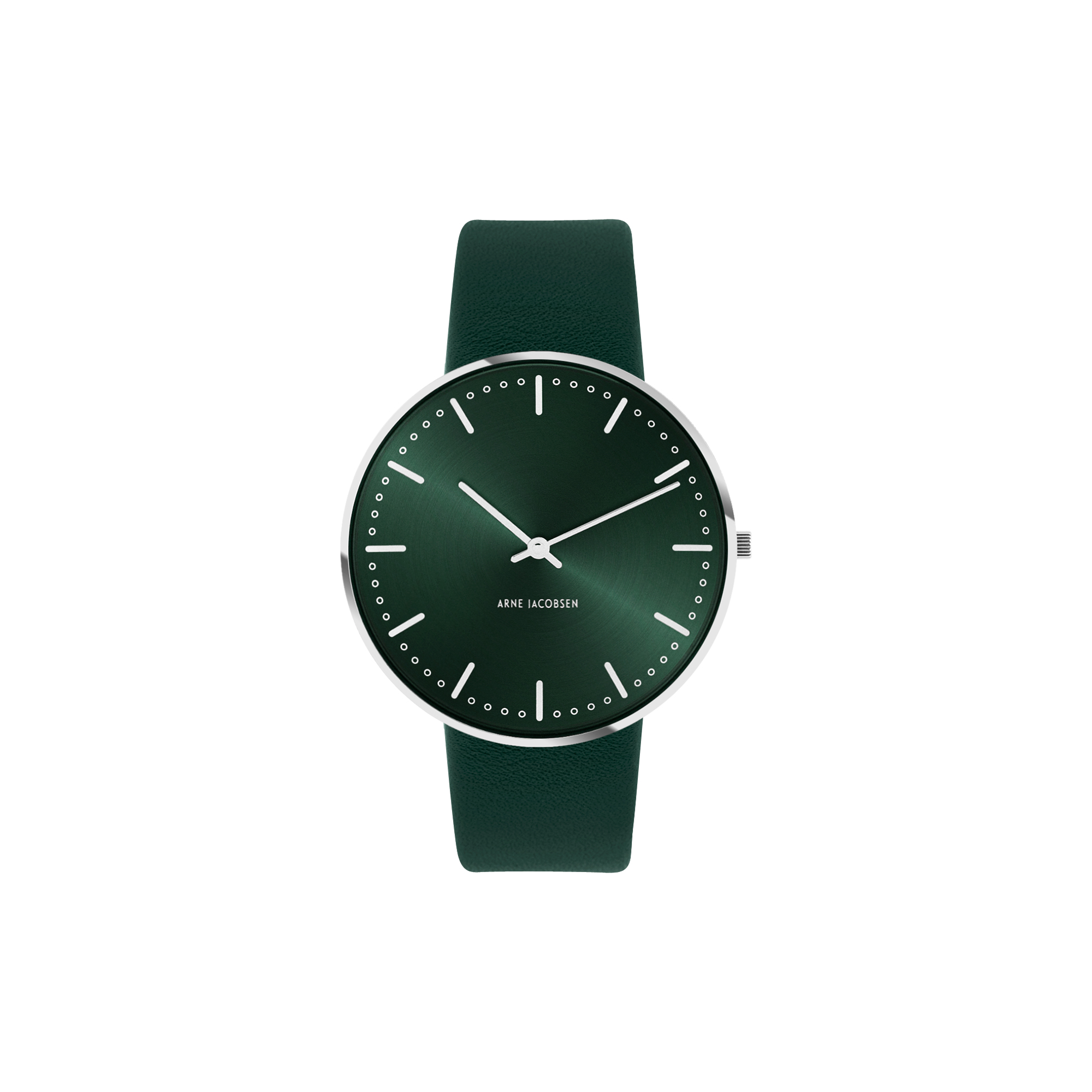 Arne Jacobsen Watches - City Hall armbåndsur, green/steel/green - 40mm