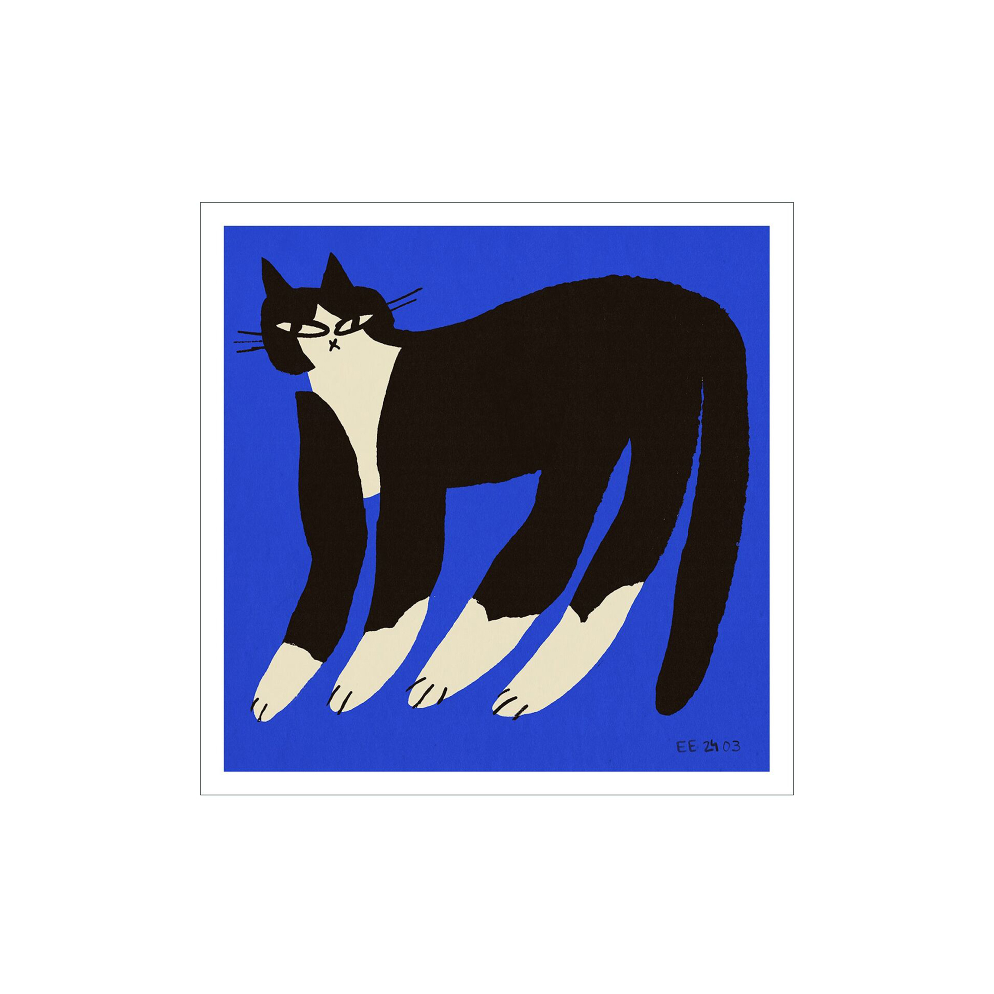 THE POSTER CLUB - Cat in Blue - 50x50 cm