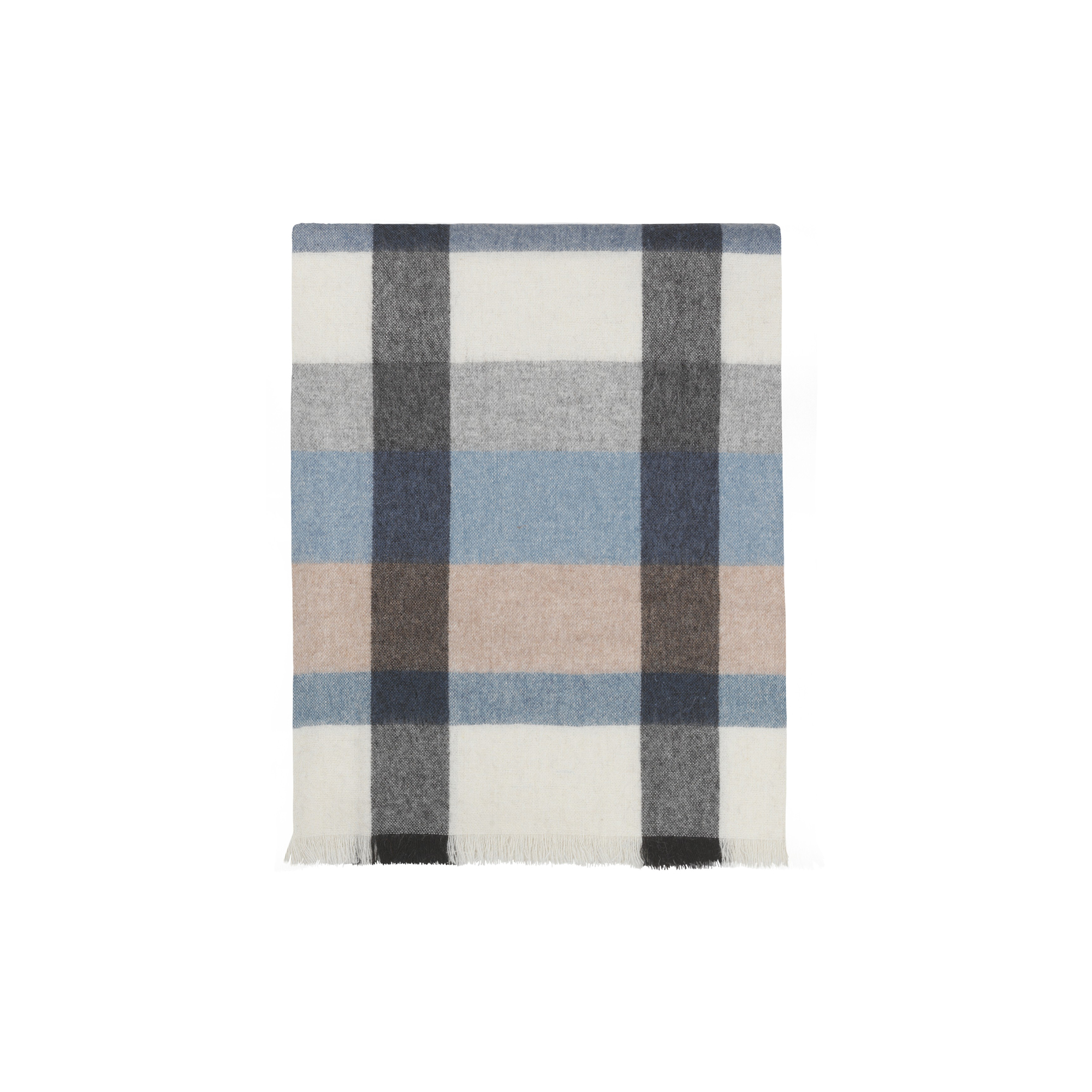 ELVANG - Intersection plaid, ocean blue/white/grey