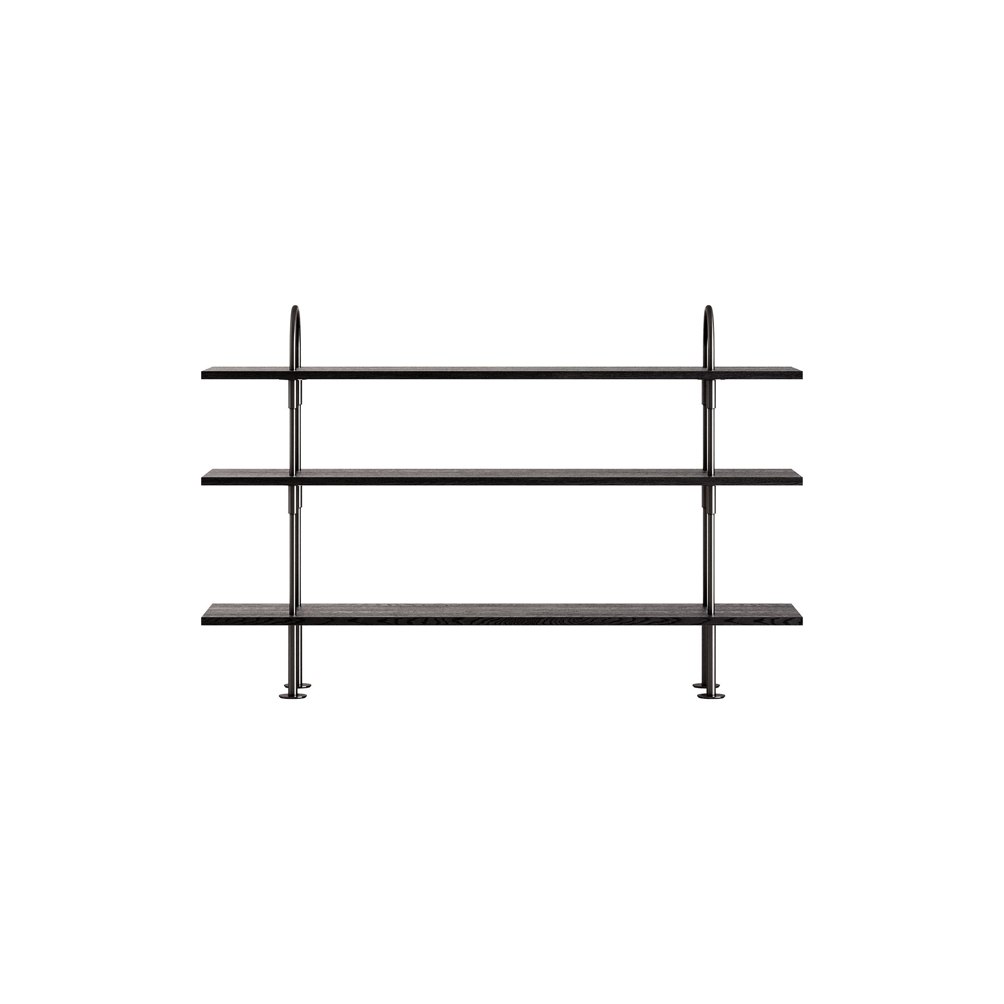 GUBI - Keen Shelving, black brass/ash veneer
