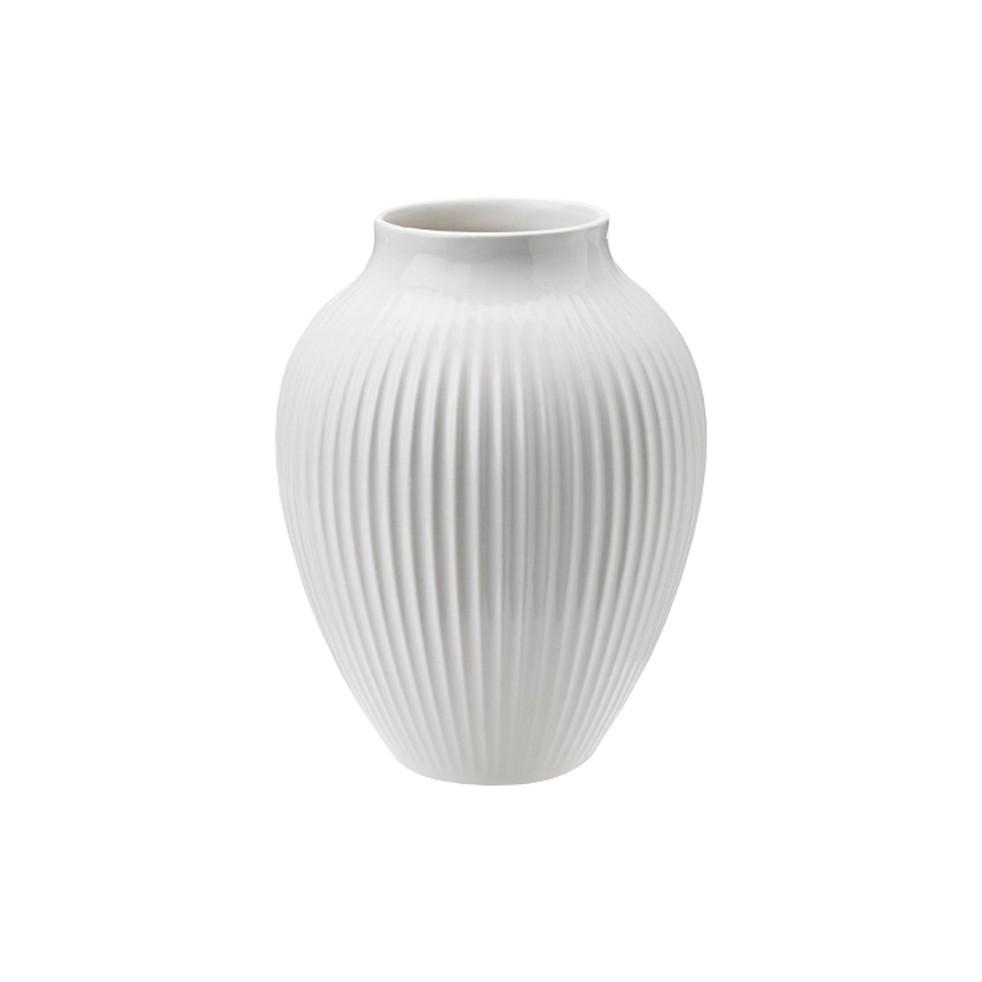 Knabstrup Keramik - Knabstrup vase ripple, white - H12.5 cm