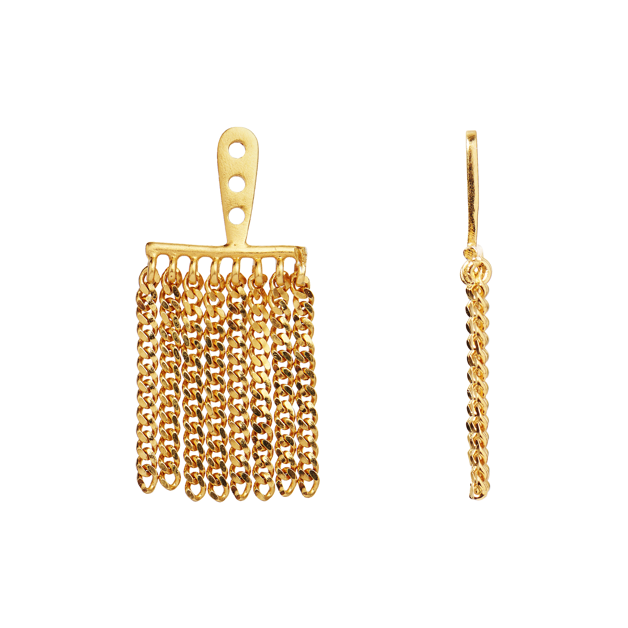 Stine A Jewelry - Dancing Chains Behind Ear Earring Single, gold