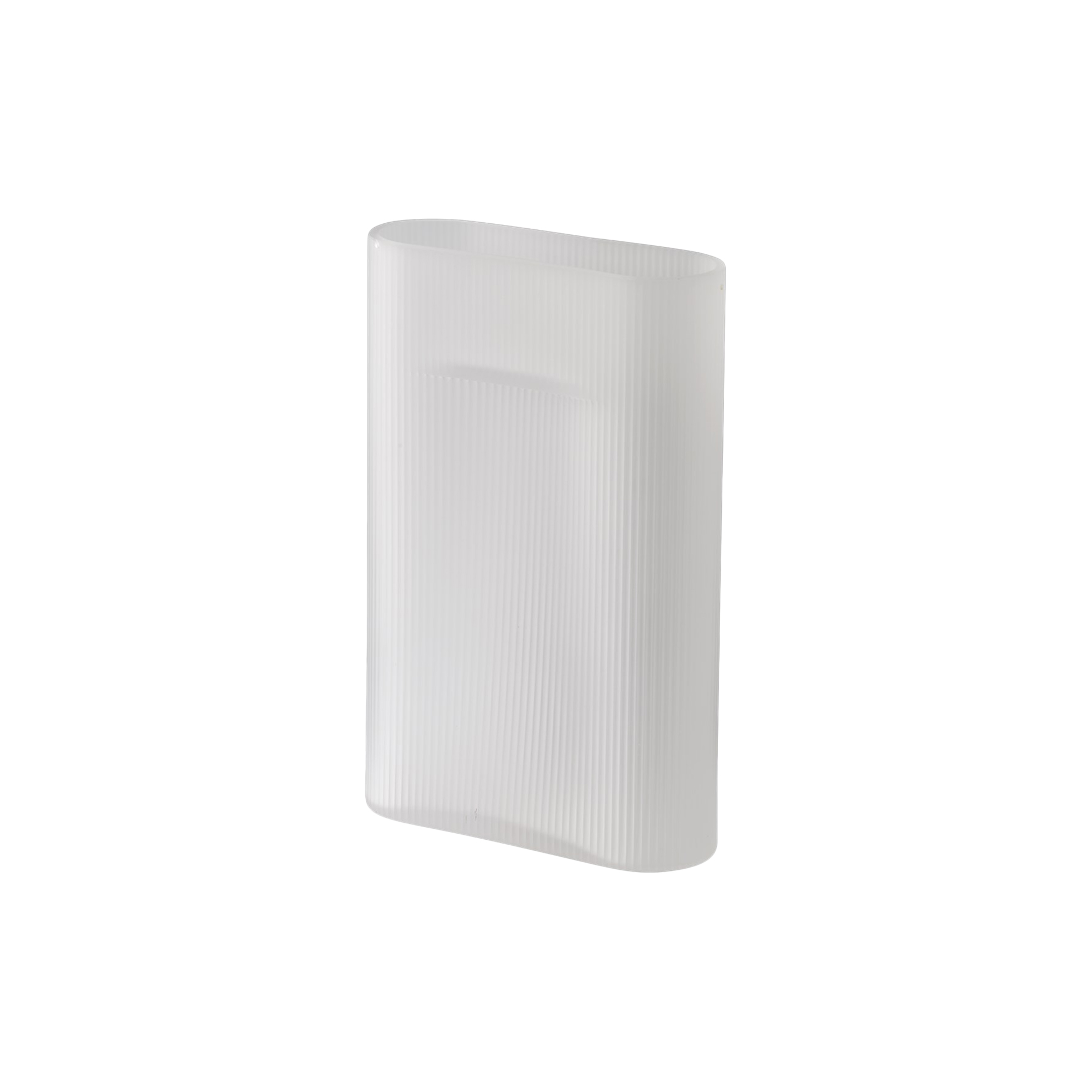 Muuto - Ridge Vase, white/frosted glass - H35 cm