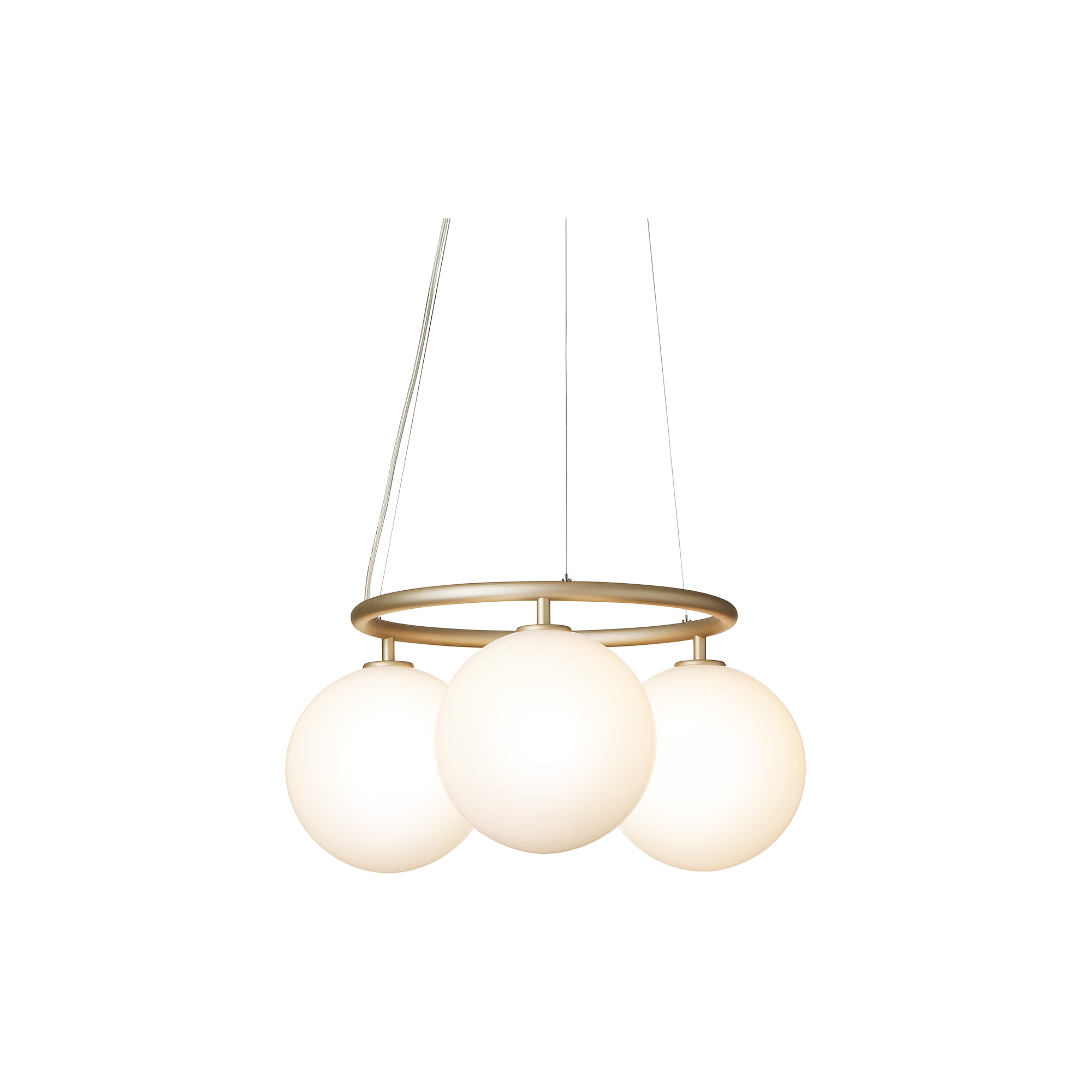 Nuura - Miira 3 Circular Pendant, brass/opal